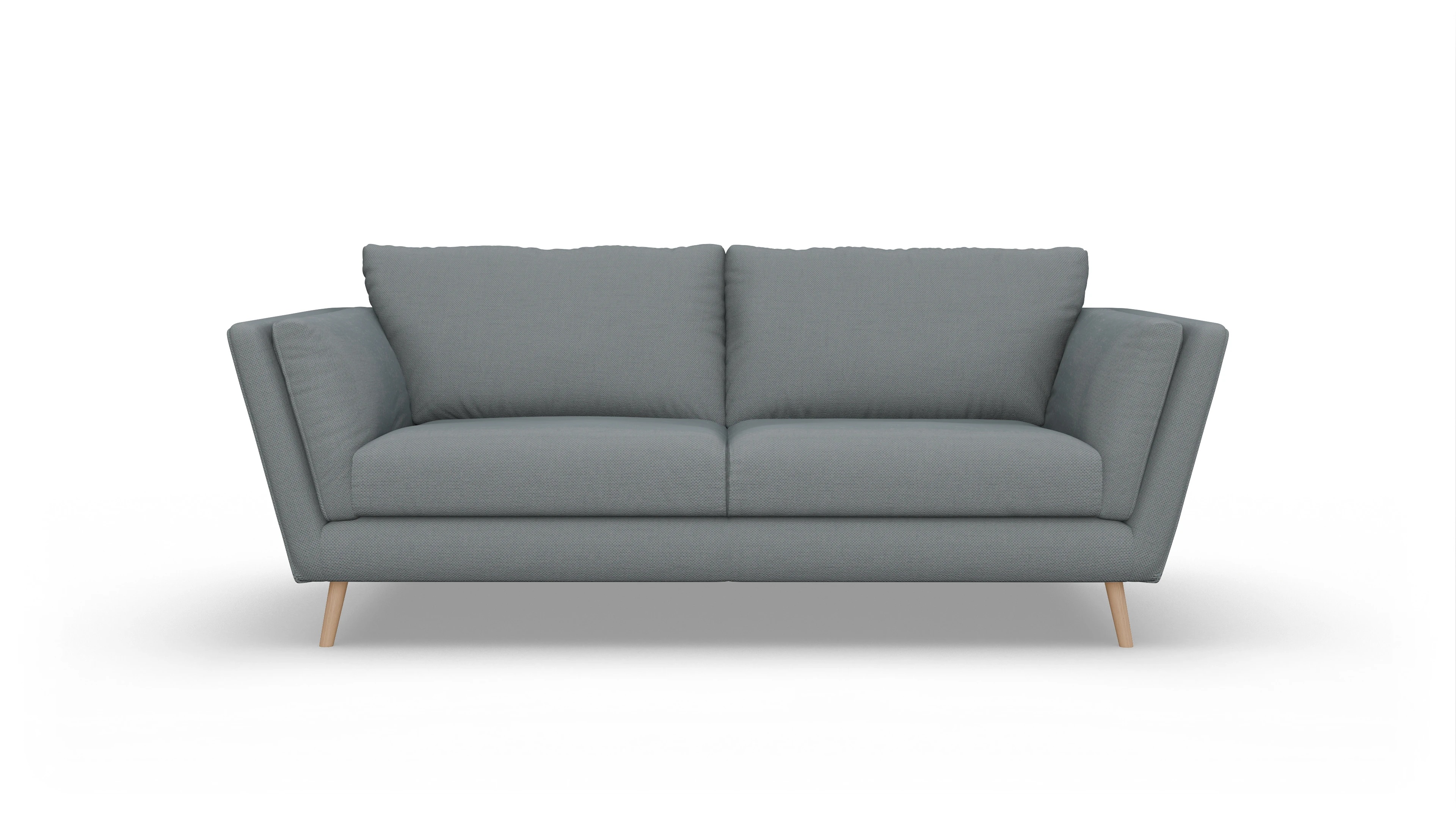 Sira Hussensofa Ansicht des Produktes Sira 3-Sitzer in Stoff blau