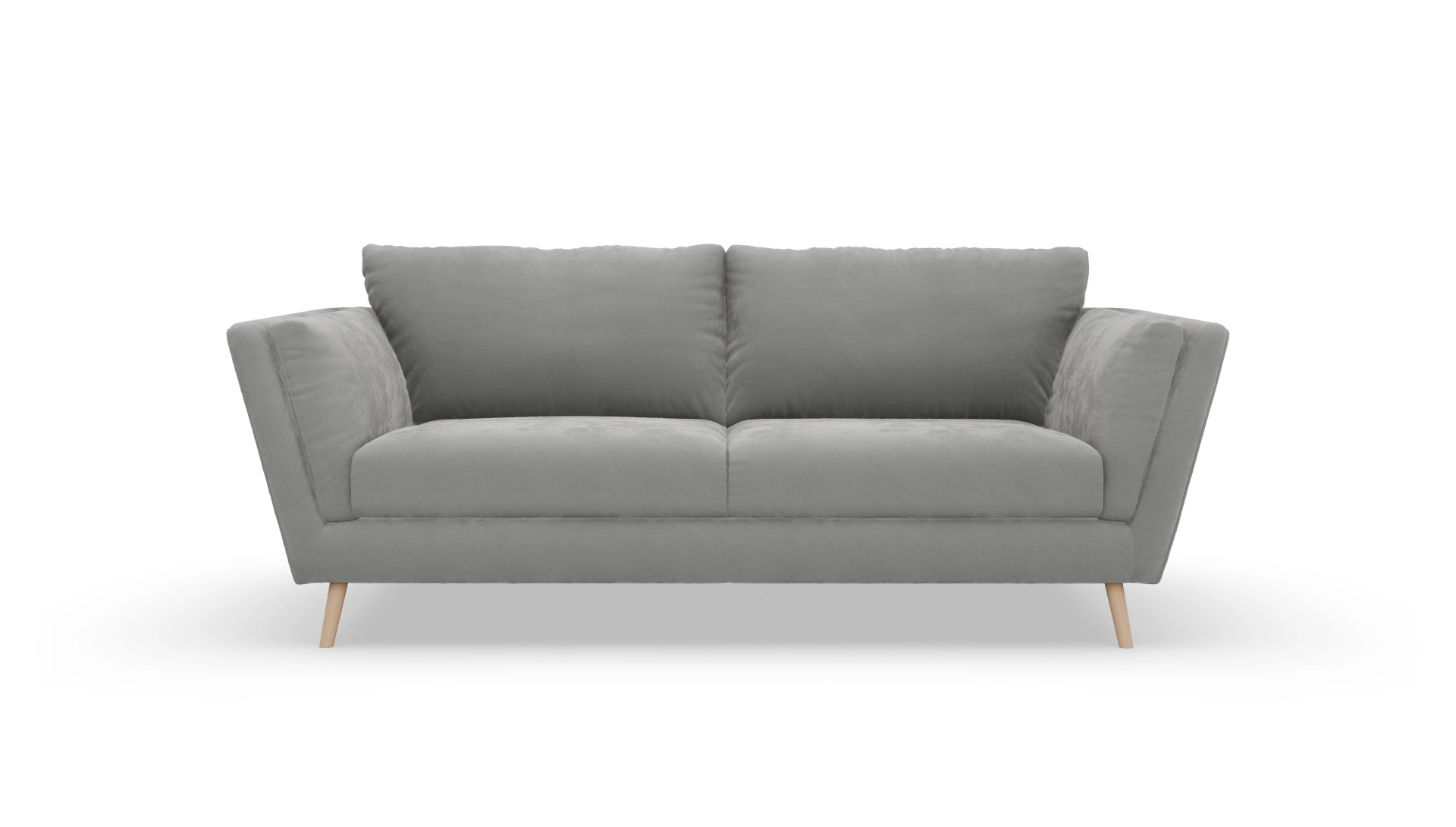 Sira Hussensofa Ansicht des Produktes Sira 3-Sitzer in Samt grau