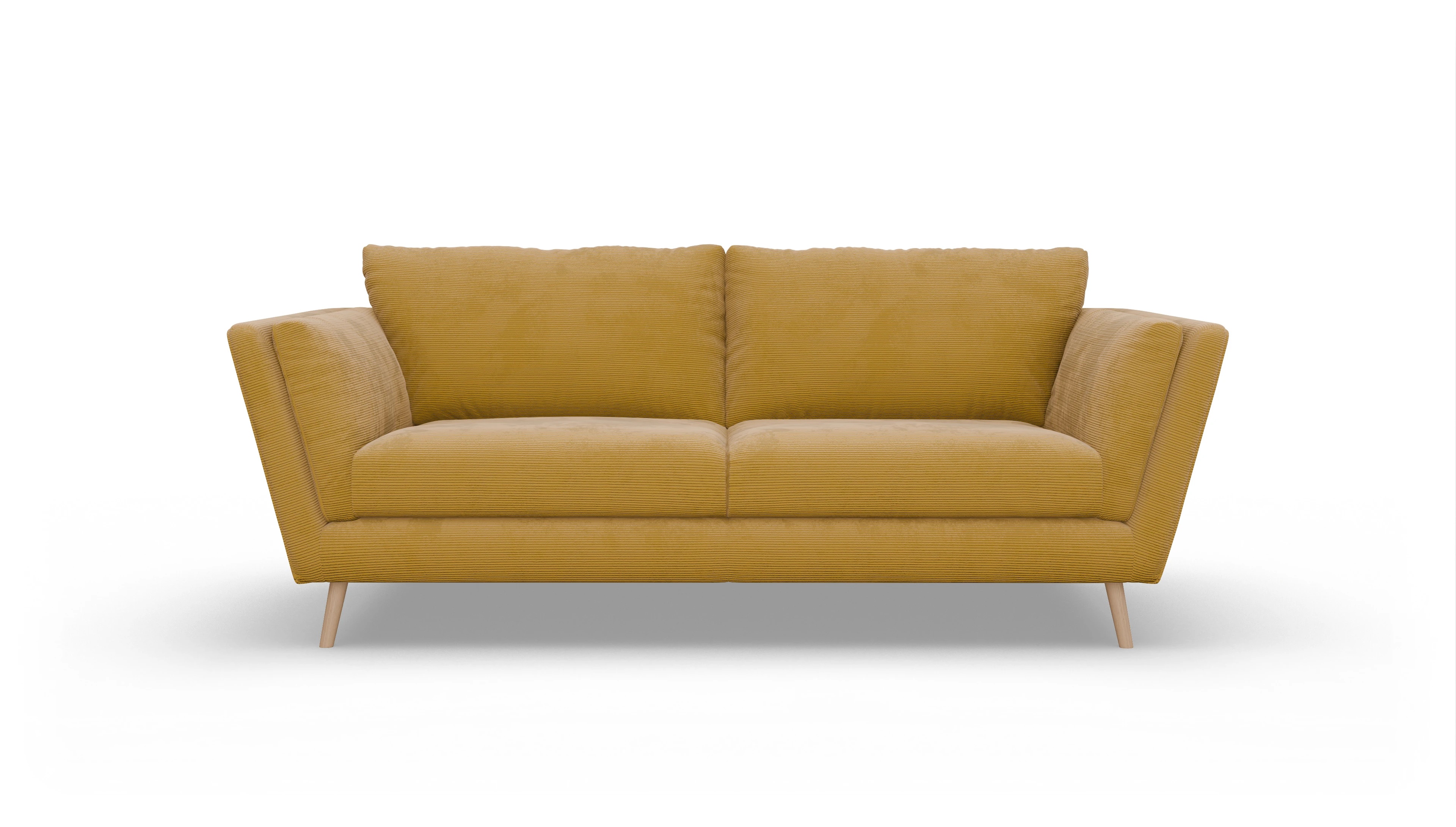 Ansicht des Produktes Sira 3-Sitzer in Cord gelb