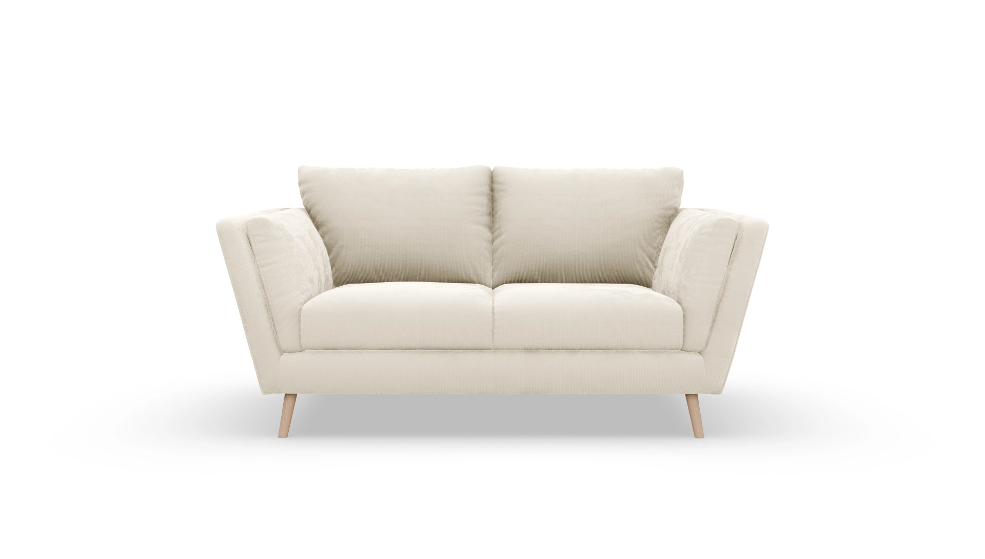 Sira Hussensofa Ansicht des Produktes Sira 2-Sitzer in Cord weiß