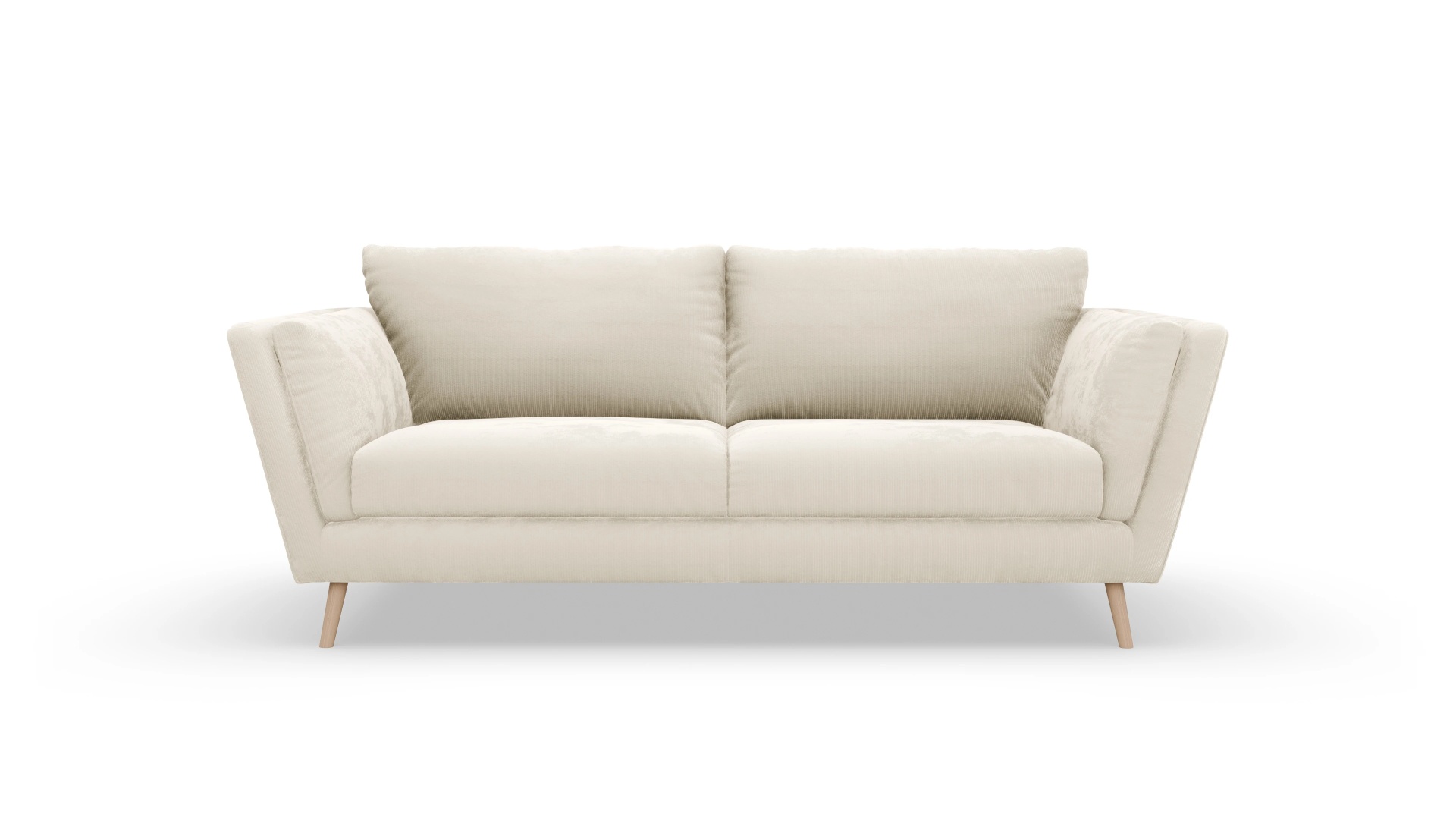 Sira Hussensofa Ansicht des Produktes Sira 3-Sitzer in Cord weiß