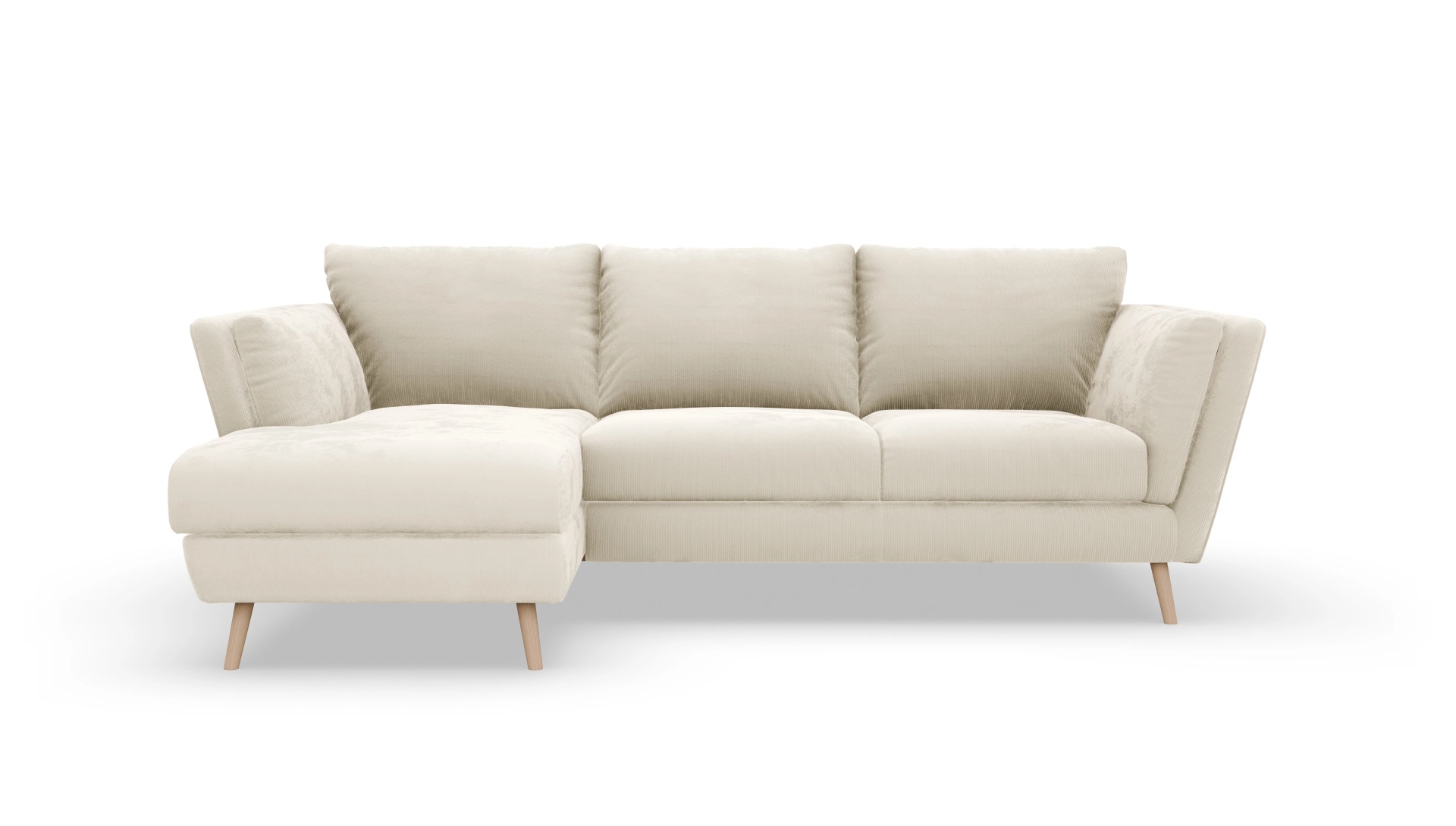 Ansicht des Produktes Sira Sofa mit Rec links in Cord weiß