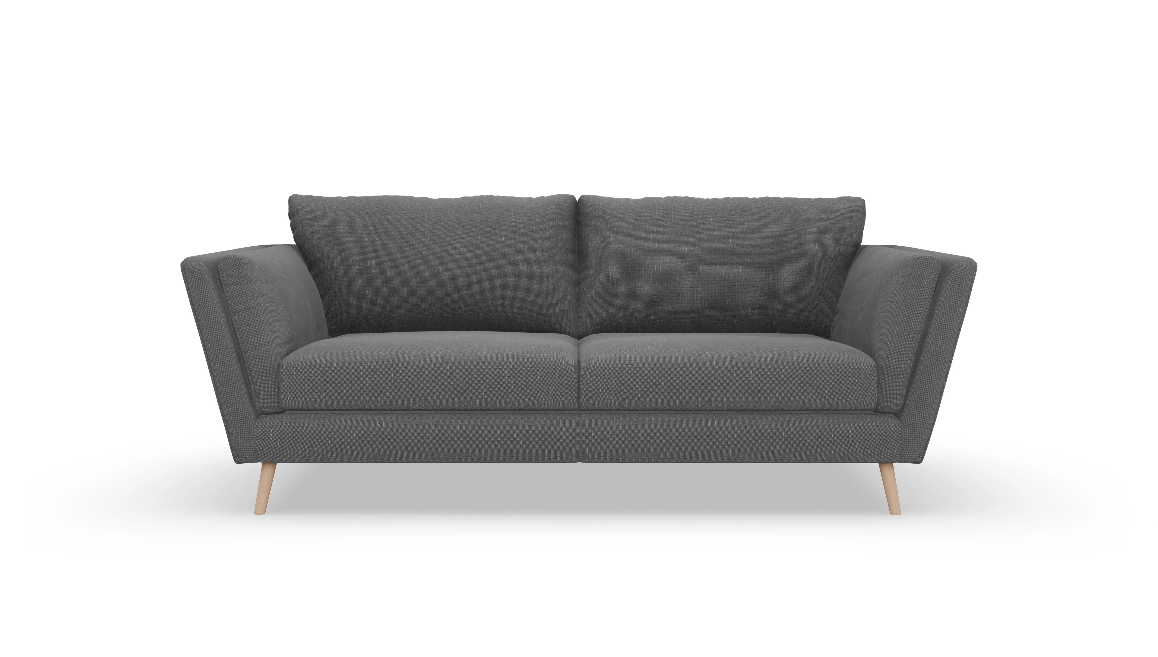 Sira Hussensofa Ansicht des Produktes Sira 3-Sitzer in Stoff grau