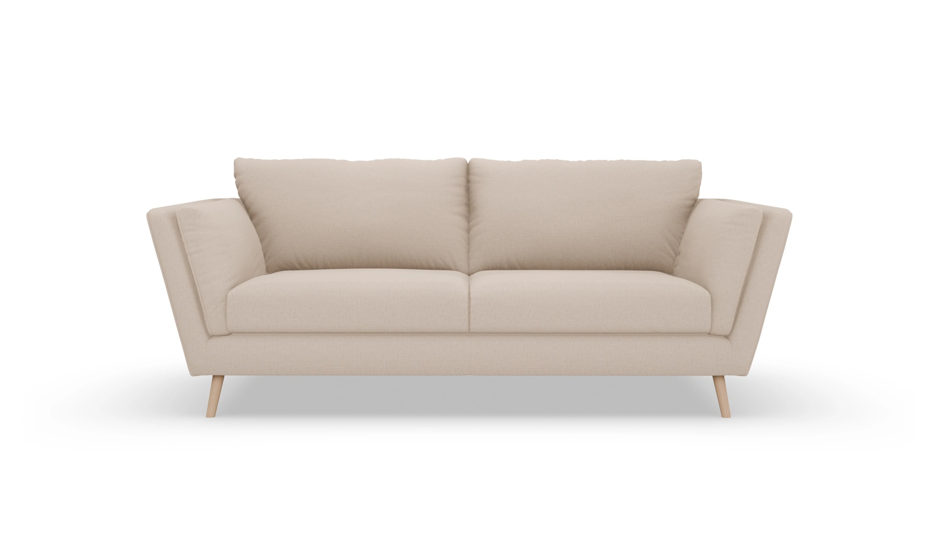 Sira Hussensofa Ansicht des Produktes Sira 3-Sitzer in Stoff beige