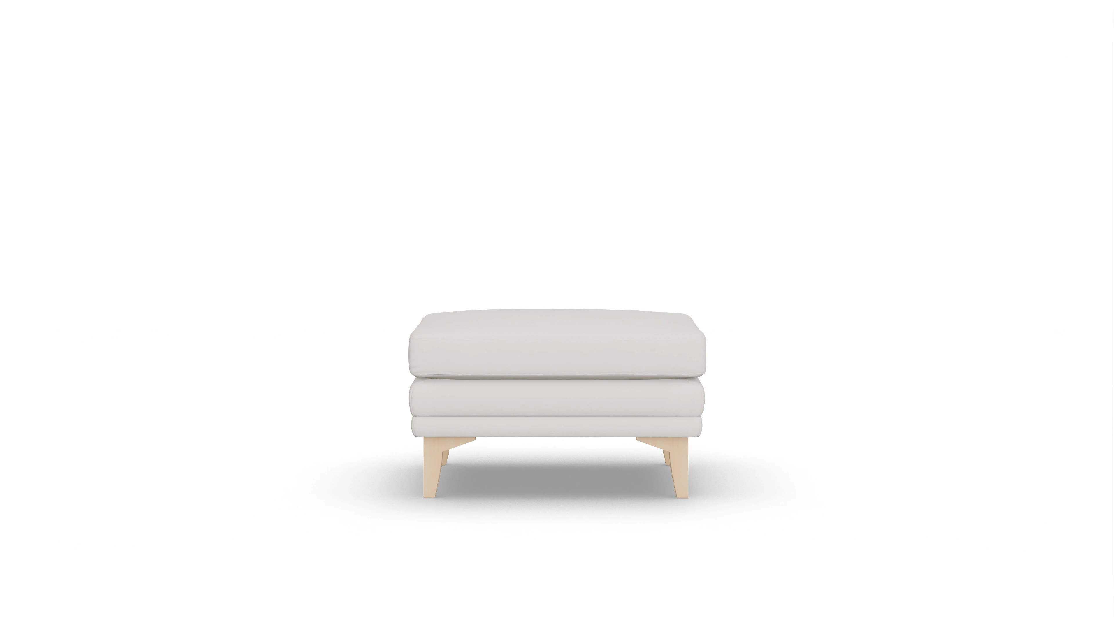 Village Lederhocker Ansicht des Produktes Village Hocker in Leder weiß