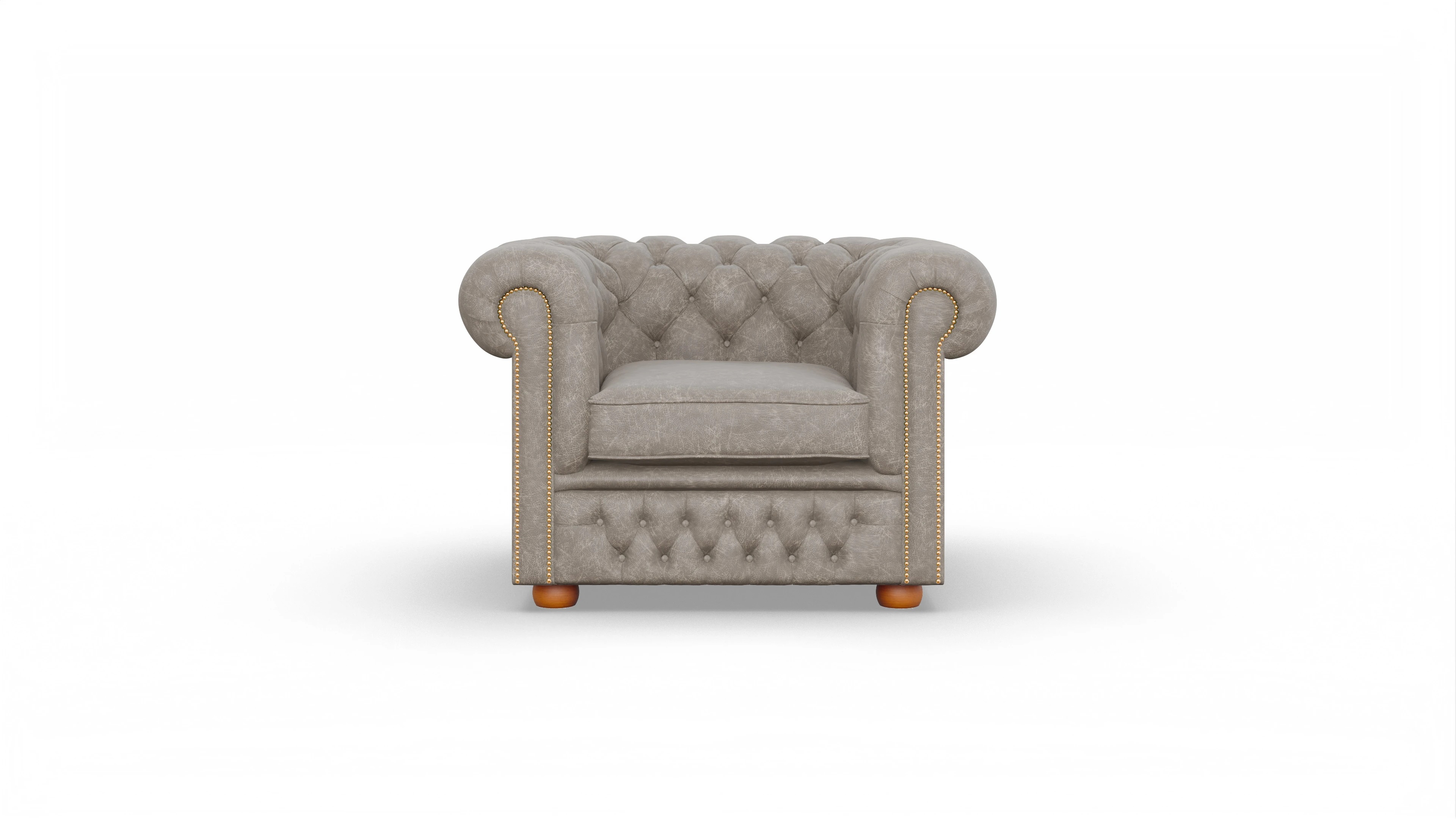 Ansicht des Produktes Islington Sessel in Leder grau