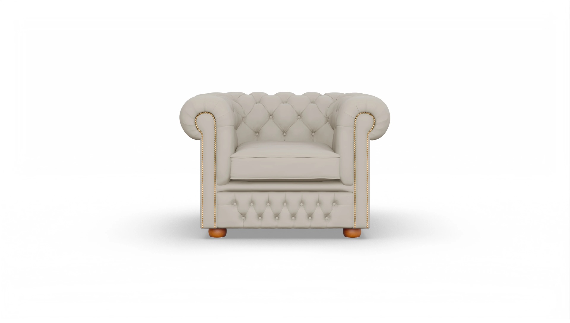 Clubsessel Islington Ansicht des Produktes Islington Sessel in Leder weiß