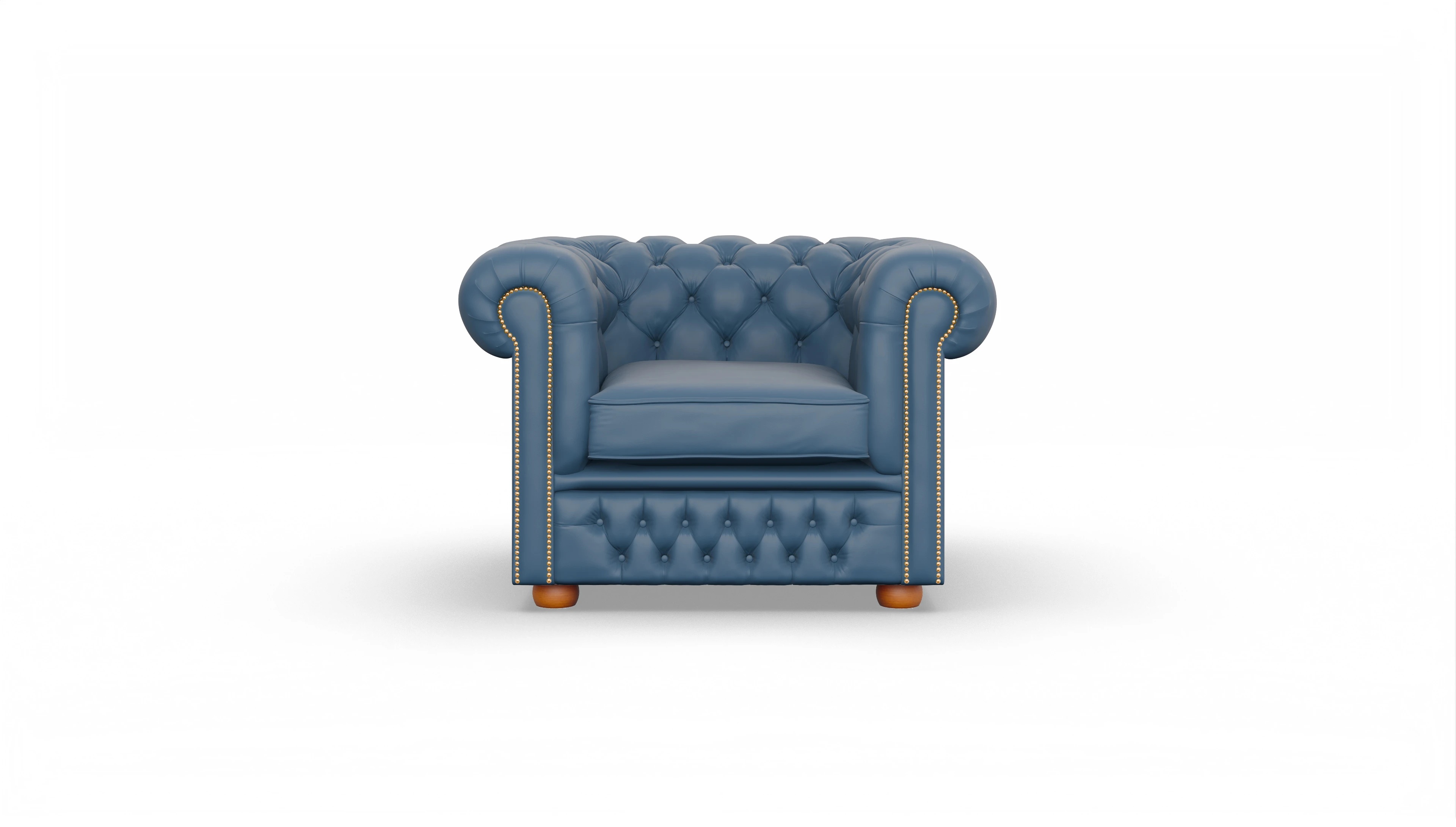 Ansicht des Produktes Islington Sessel in Leder blau