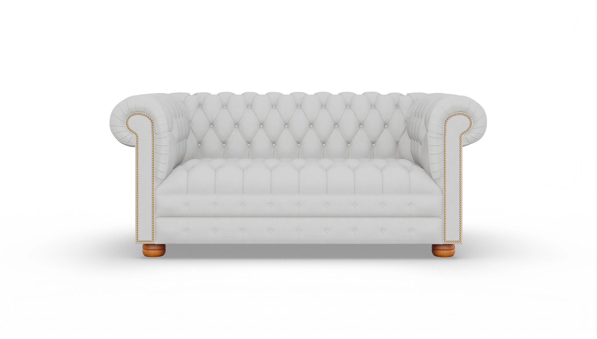 Chesterfield Sofa Osmond Ansicht des Produktes Osmond 2-Sitzer in Leder weiß