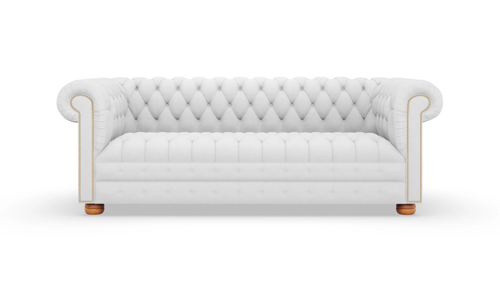 Chesterfield Sofa Osmond Ansicht des Produktes Osmond 3-Sitzer in Leder weiß