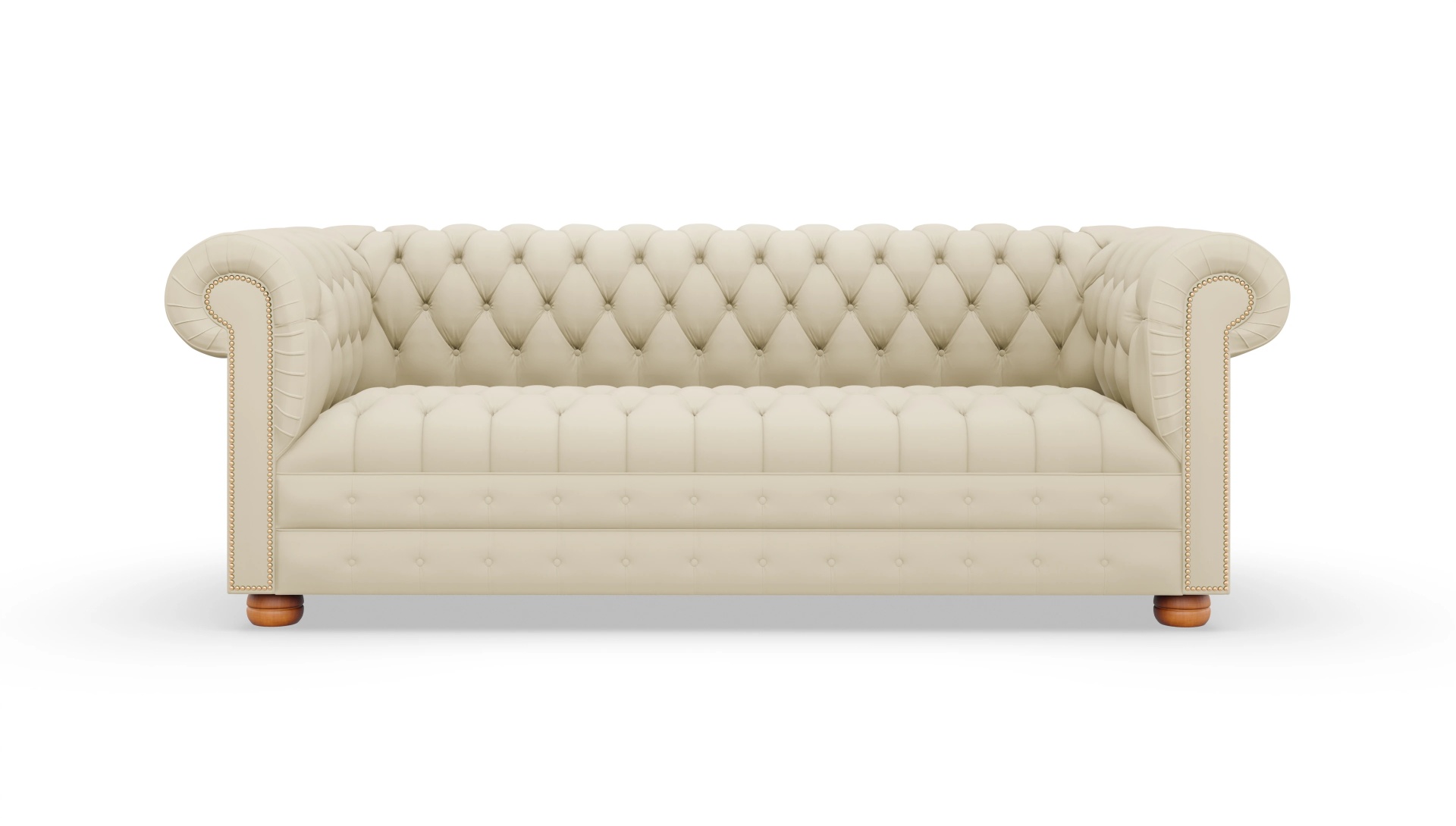 Chesterfield Sofa Osmond Ansicht des Produktes Osmond 3-Sitzer in Leder weiß