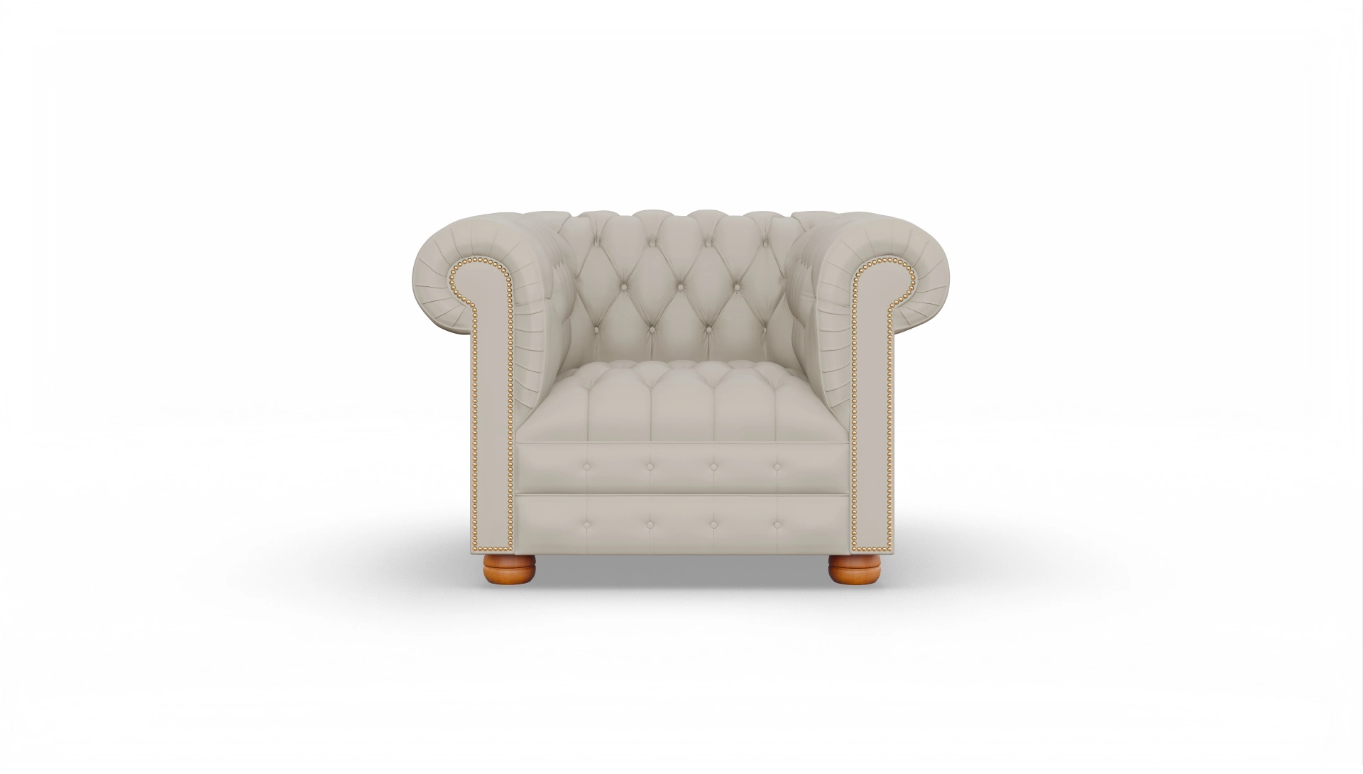 Osmond Chesterfield Leder-Clubsessel Ansicht des Produktes Osmond Sessel in Leder weiß