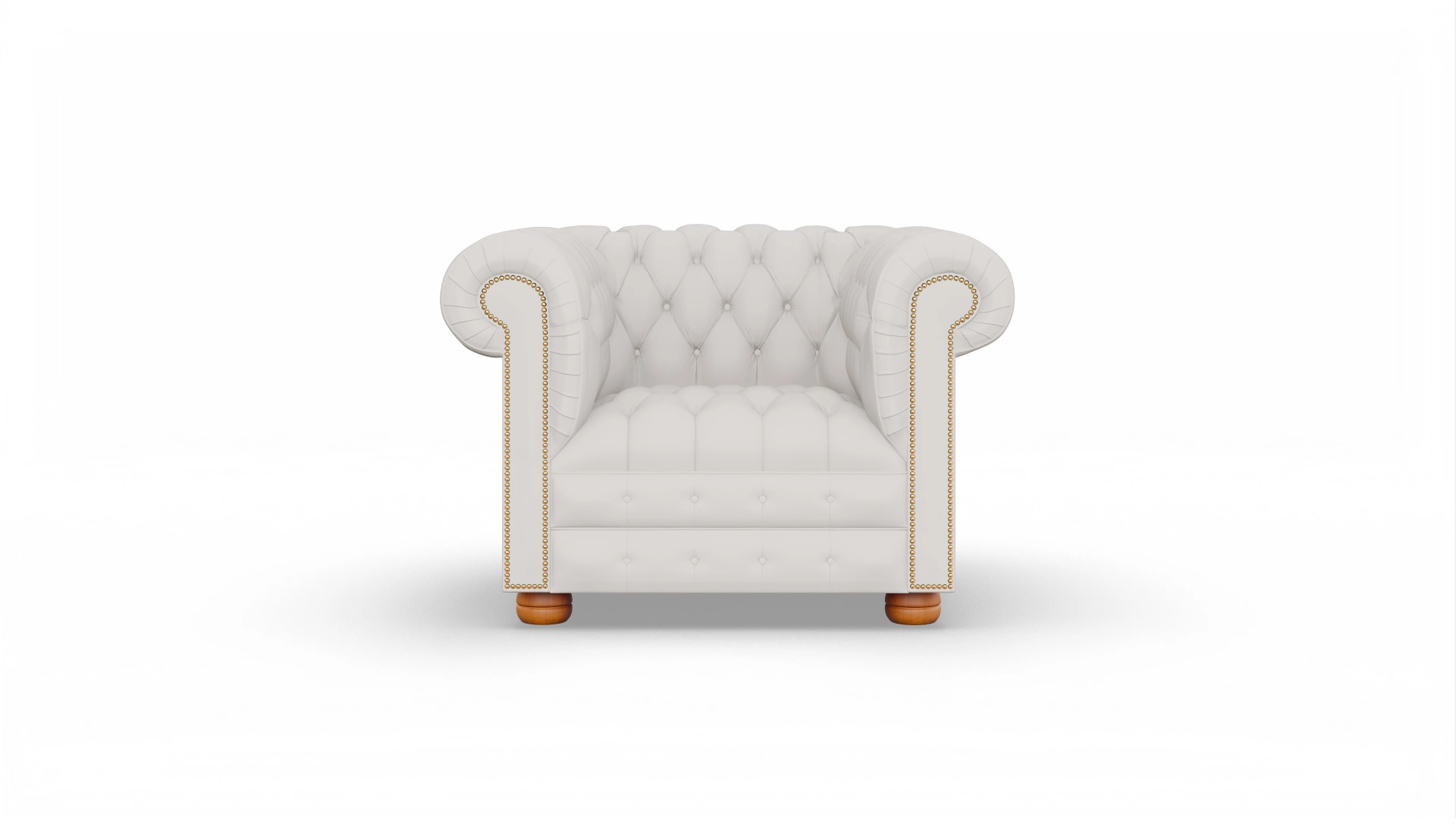 Osmond Chesterfield Leder-Clubsessel Ansicht des Produktes Osmond Sessel in Leder weiß