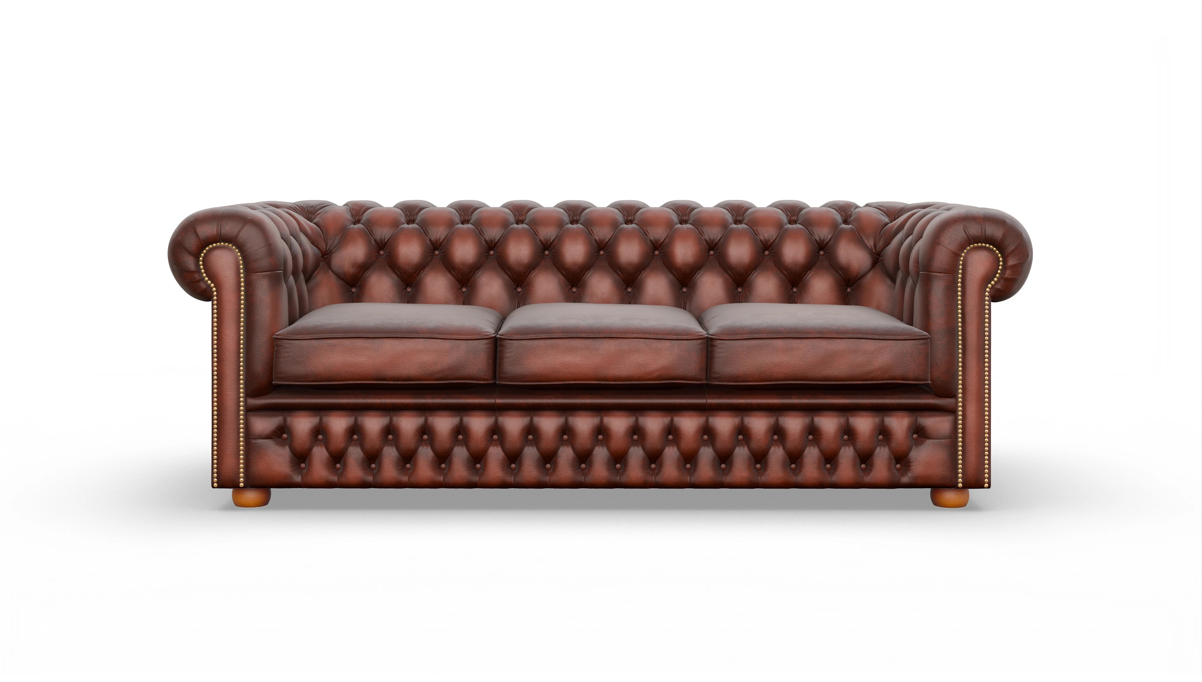Ansicht des Produktes Islington 3-Sitzer in Leder rot