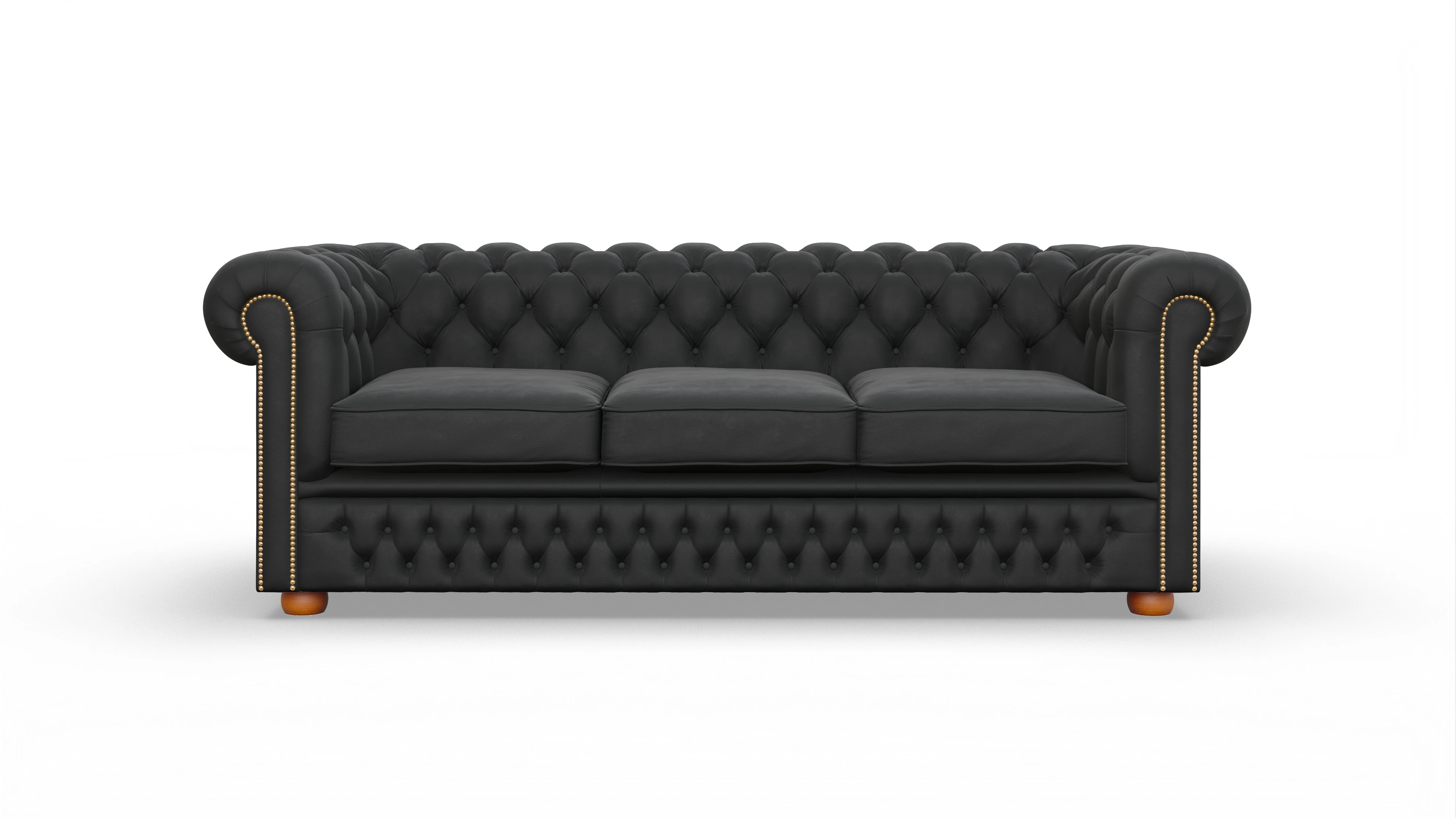 Ansicht des Produktes Islington 3-Sitzer in Leder schwarz