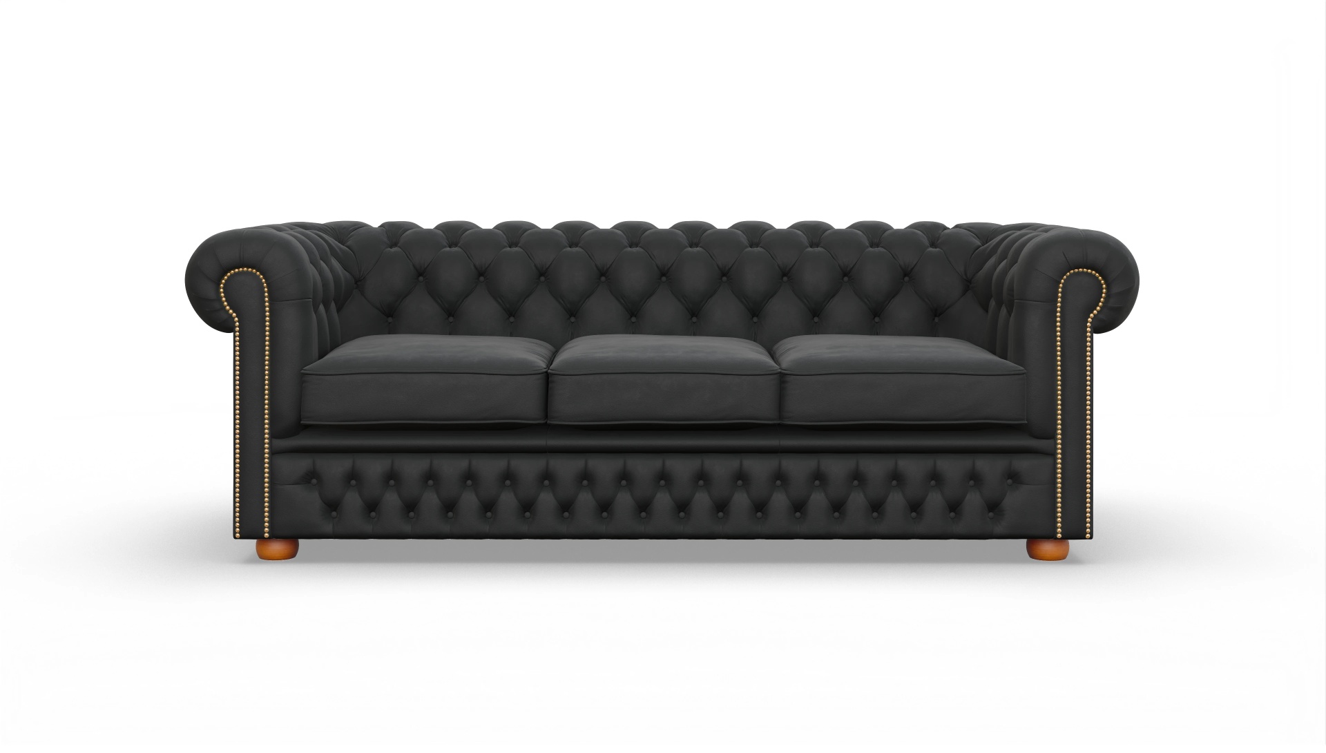 Ansicht des Produktes Islington 3-Sitzer in Leder schwarz