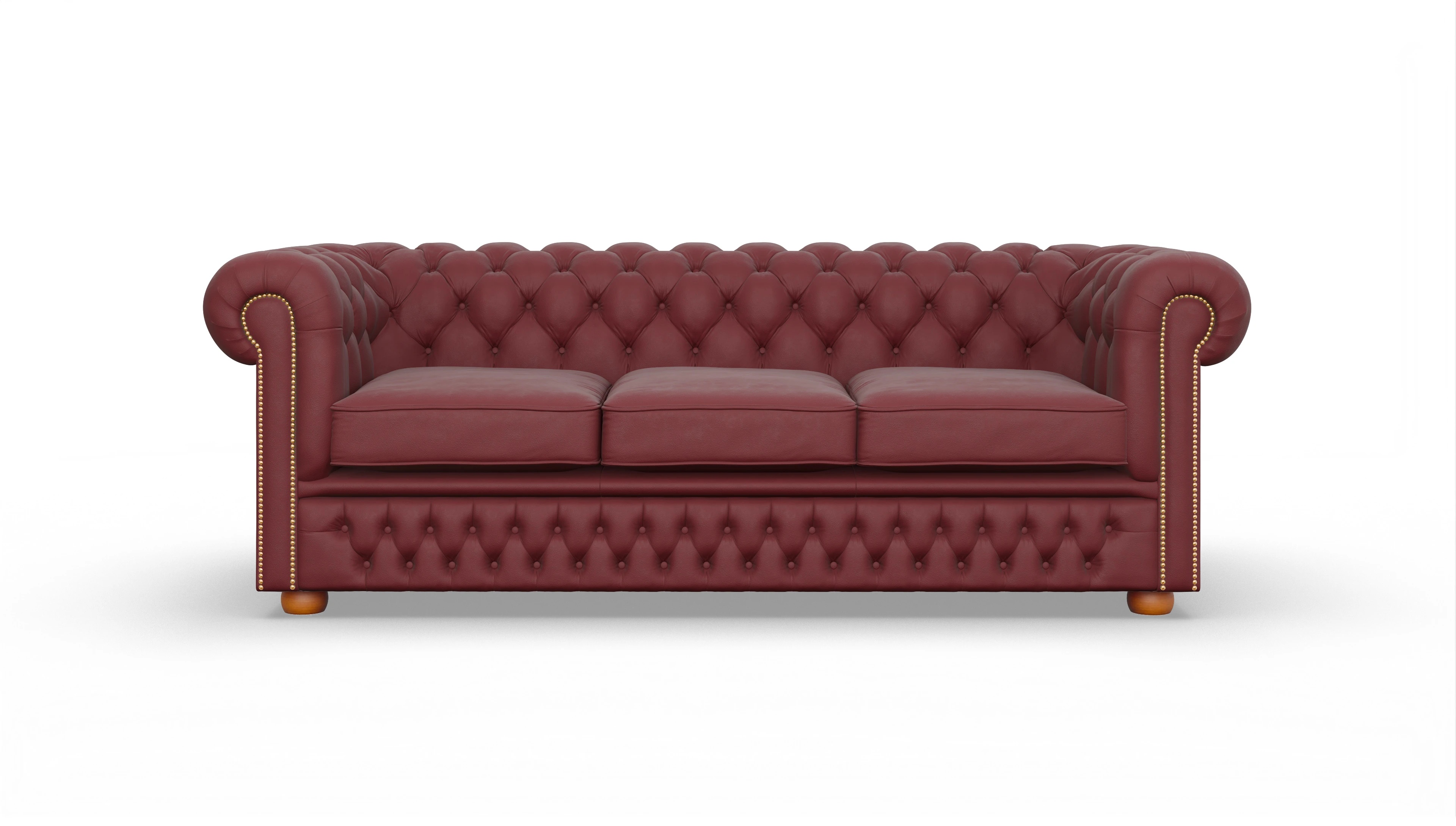 Ansicht des Produktes Islington 3-Sitzer in Leder rot