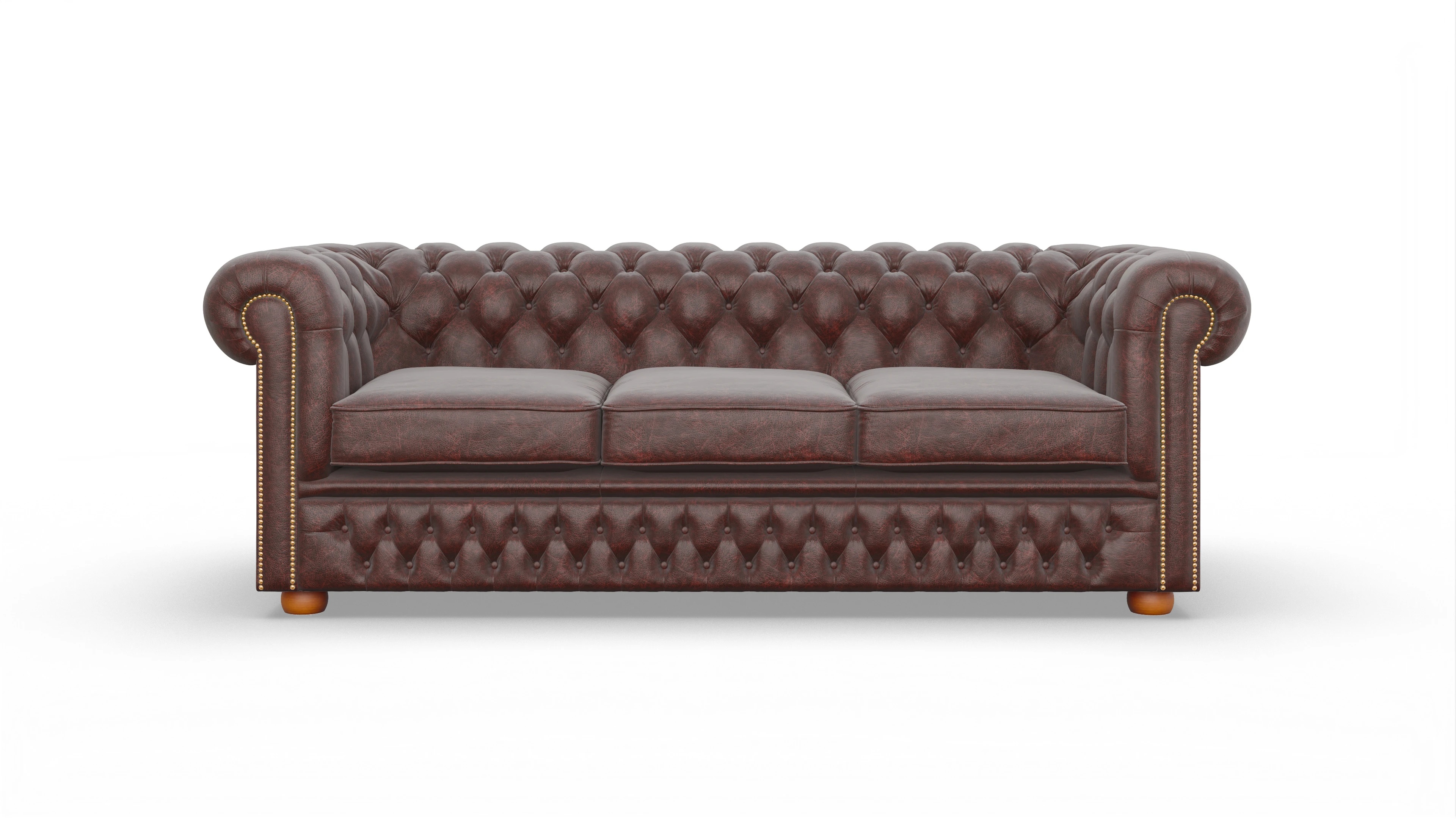 Ansicht des Produktes Islington 3-Sitzer in Leder rot