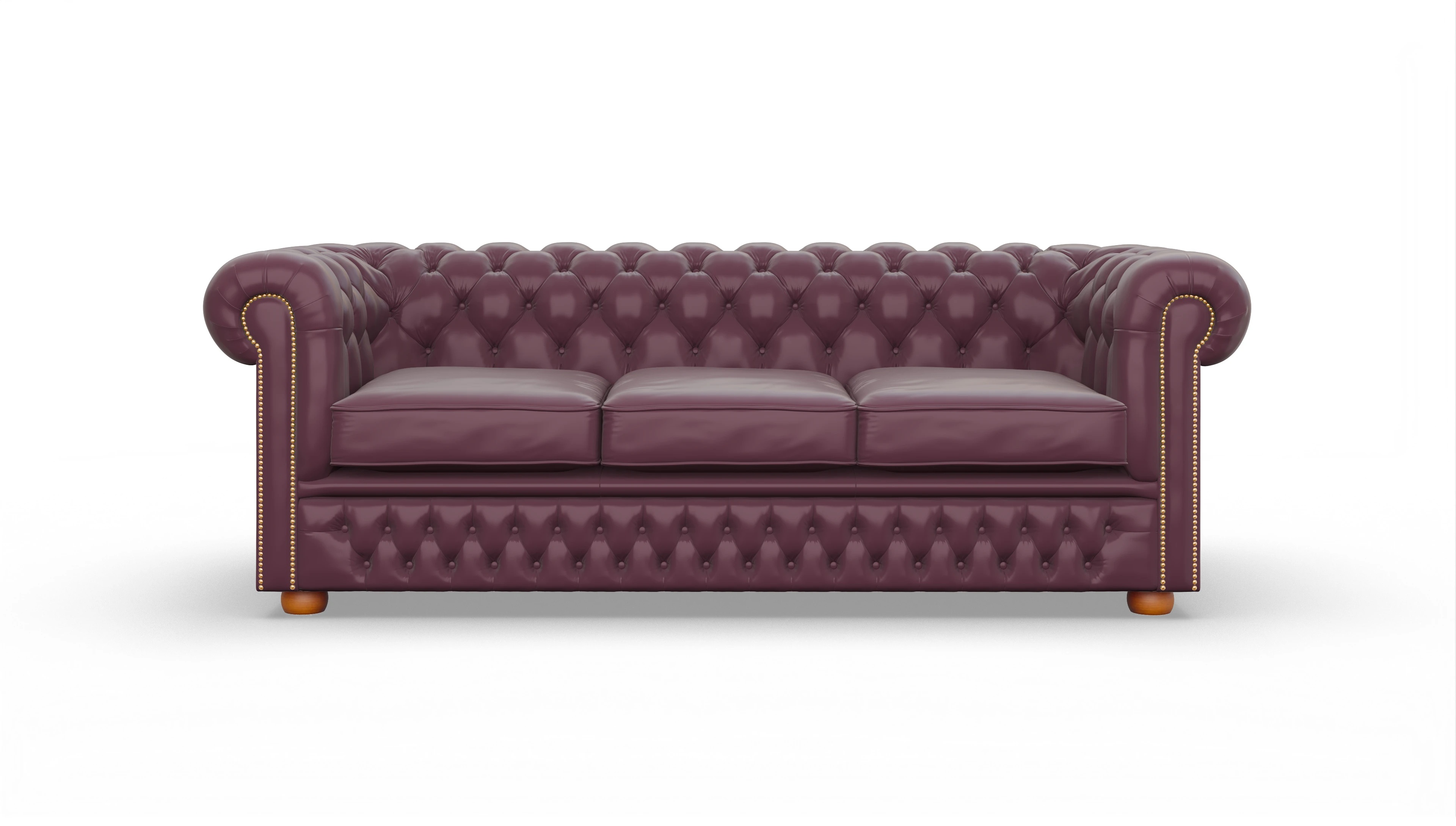 Ansicht des Produktes Islington 3-Sitzer in Leder rot