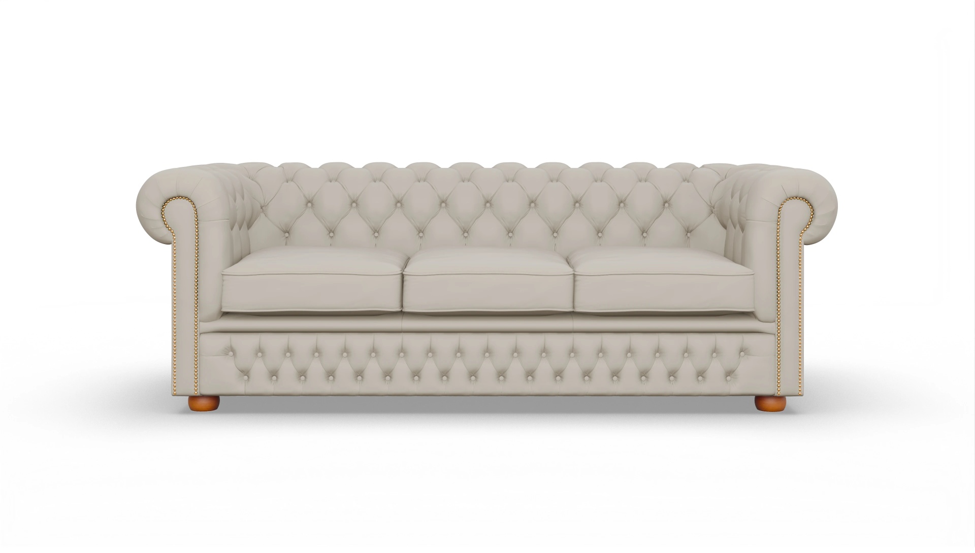 Chesterfield Sofa Islington Ansicht des Produktes Islington 3-Sitzer in Leder weiß