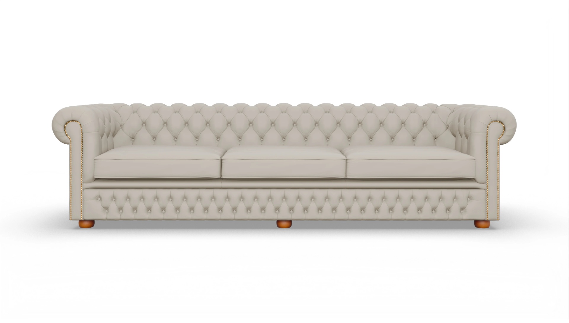 Chesterfield Sofa Islington Ansicht des Produktes Islington 4-Sitzer in Leder weiß