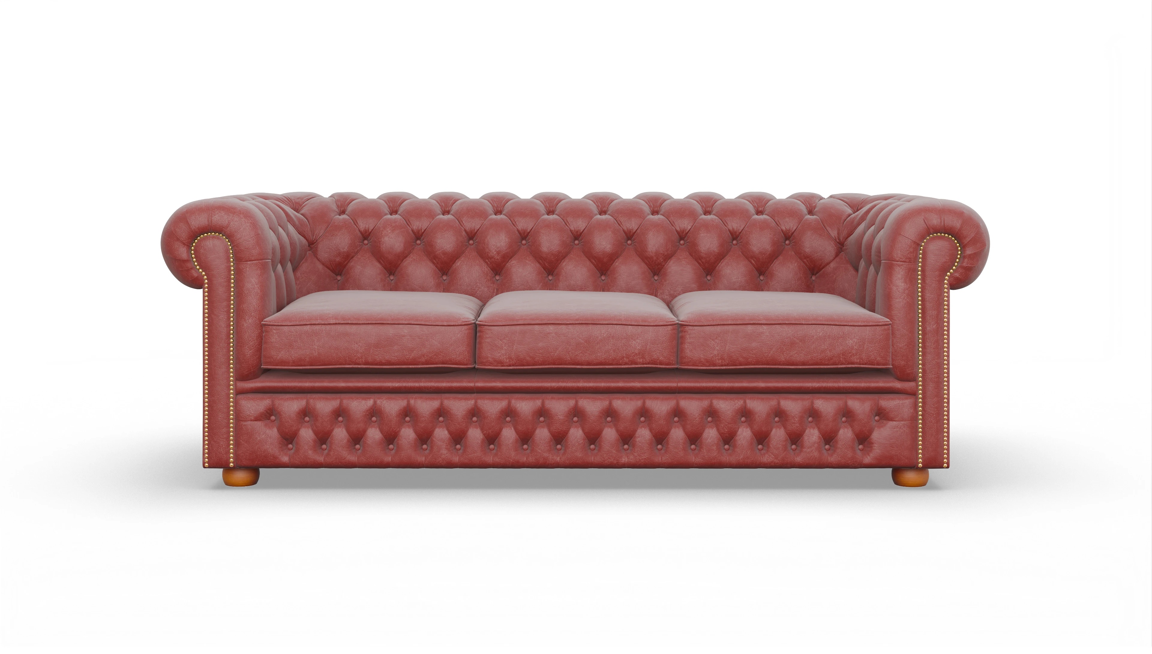 Ansicht des Produktes Islington 3-Sitzer in Leder rot