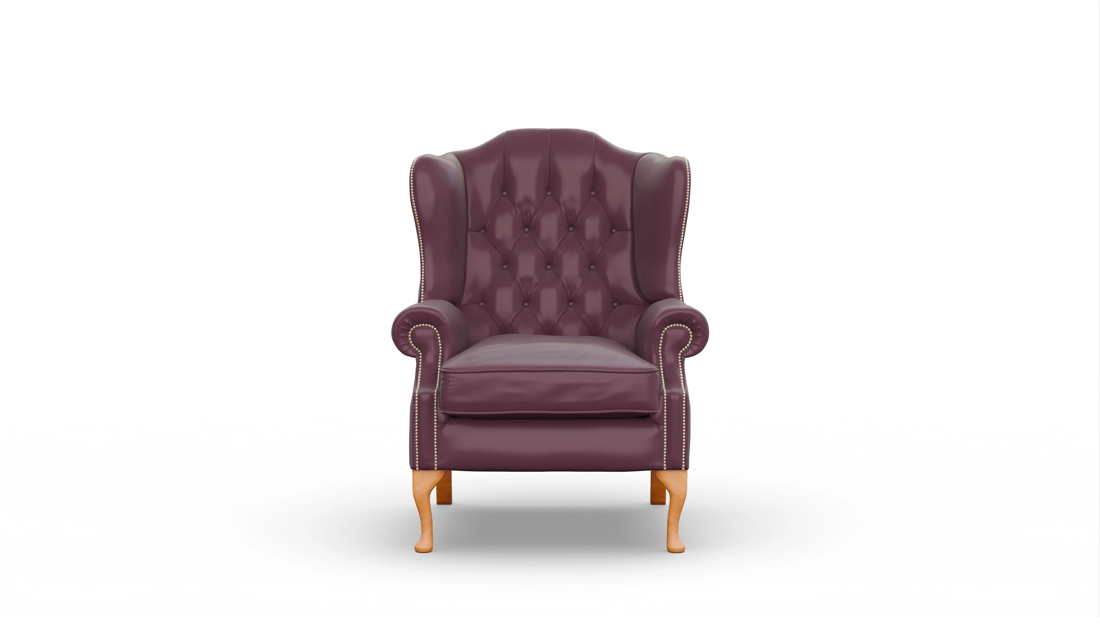 Ohrensessel Brighton Leder rot