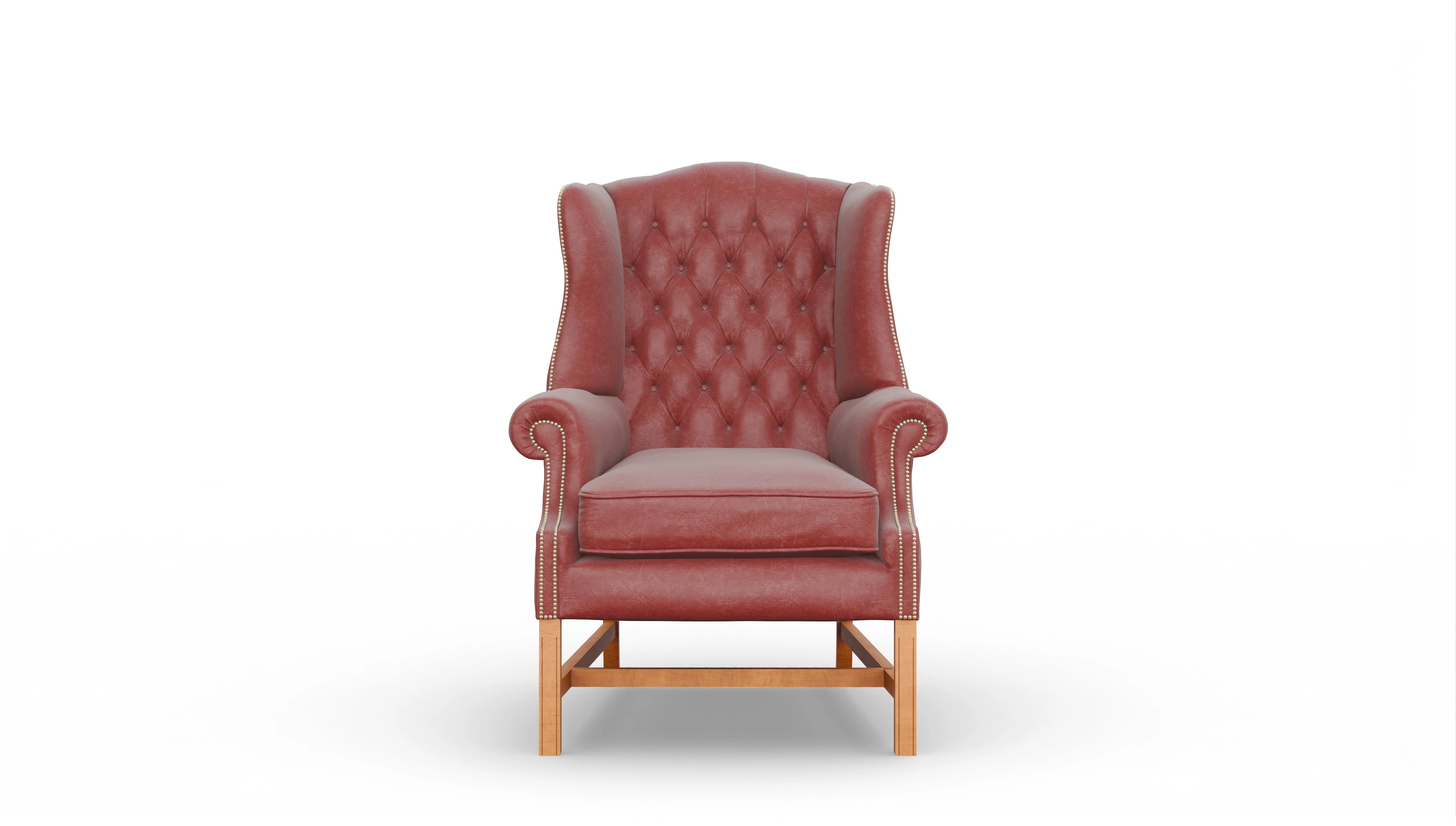 Ansicht des Produktes Winston Sessel in Leder rot