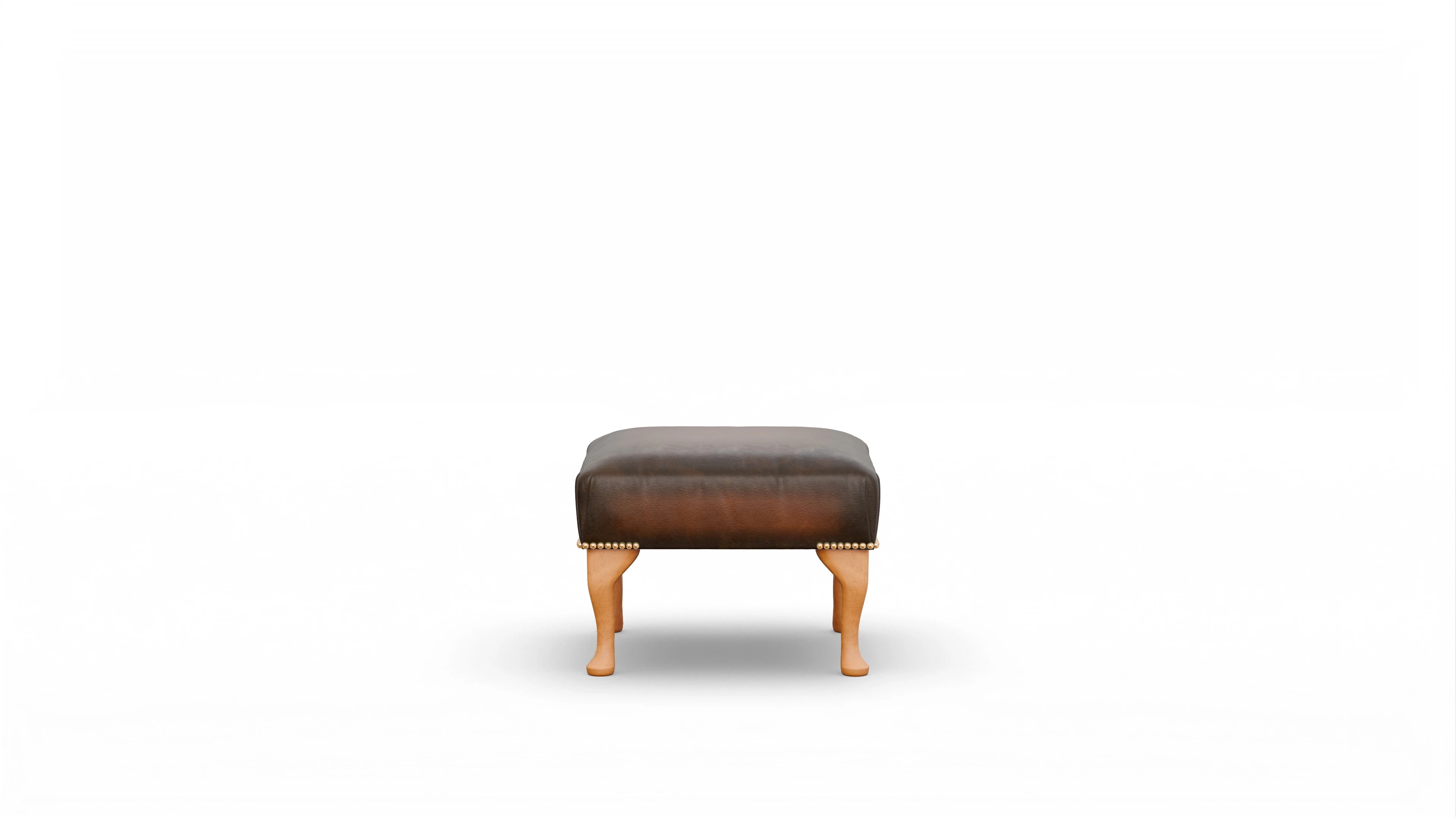 Ansicht des Produktes Webster Hocker in Leder braun