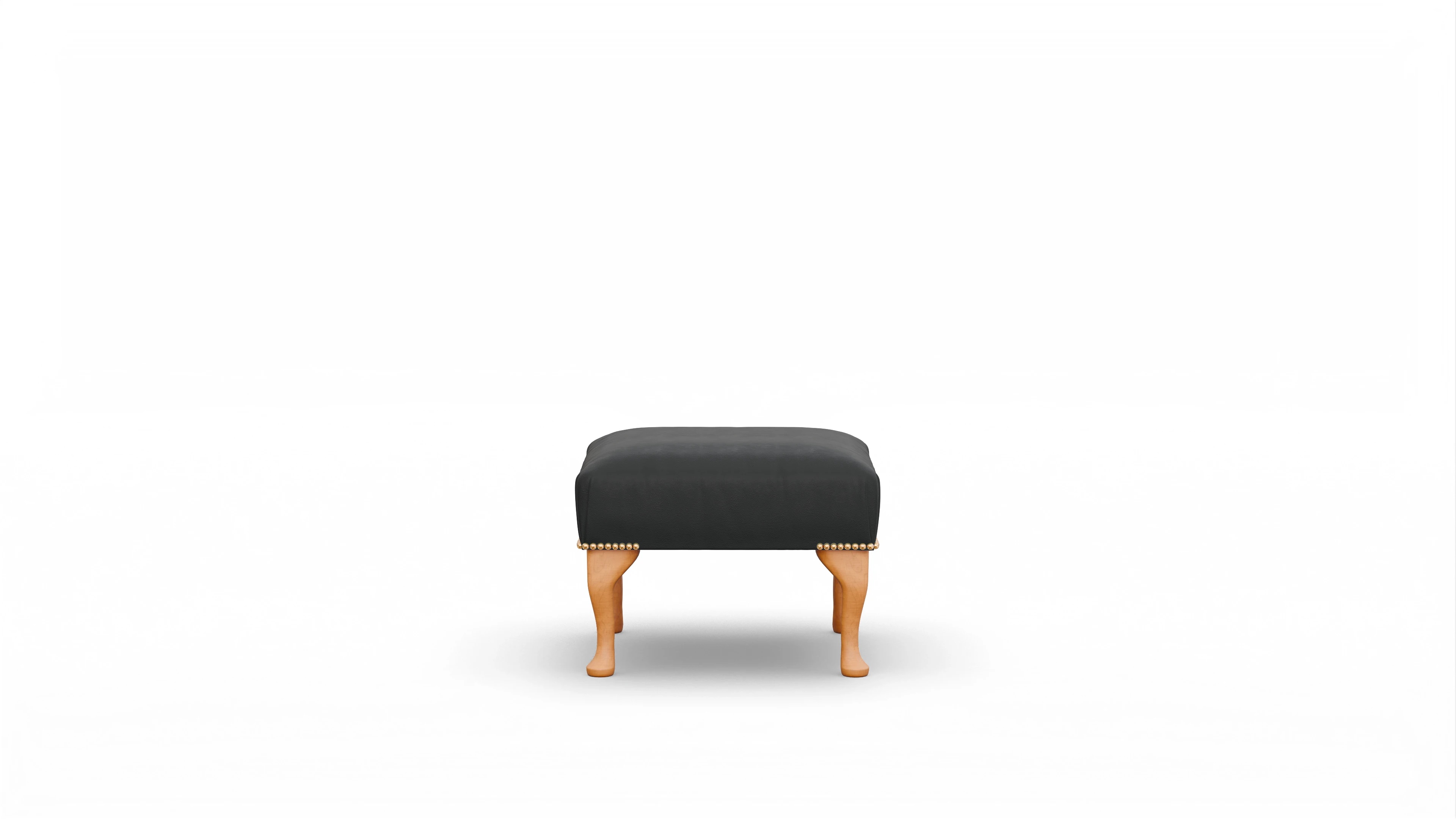 Ansicht des Produktes Webster Hocker in Leder schwarz