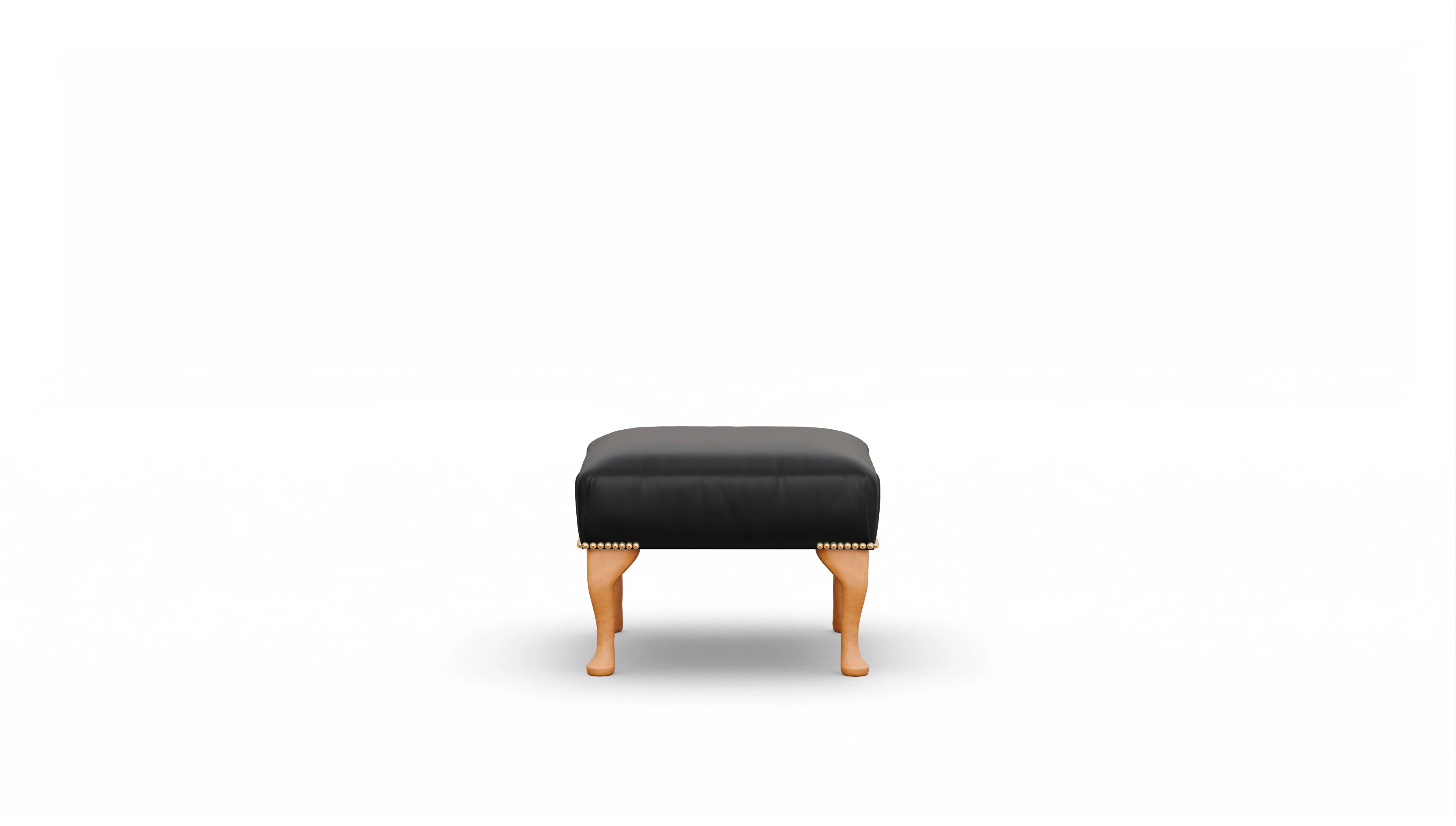 Ansicht des Produktes Webster Hocker in Leder schwarz