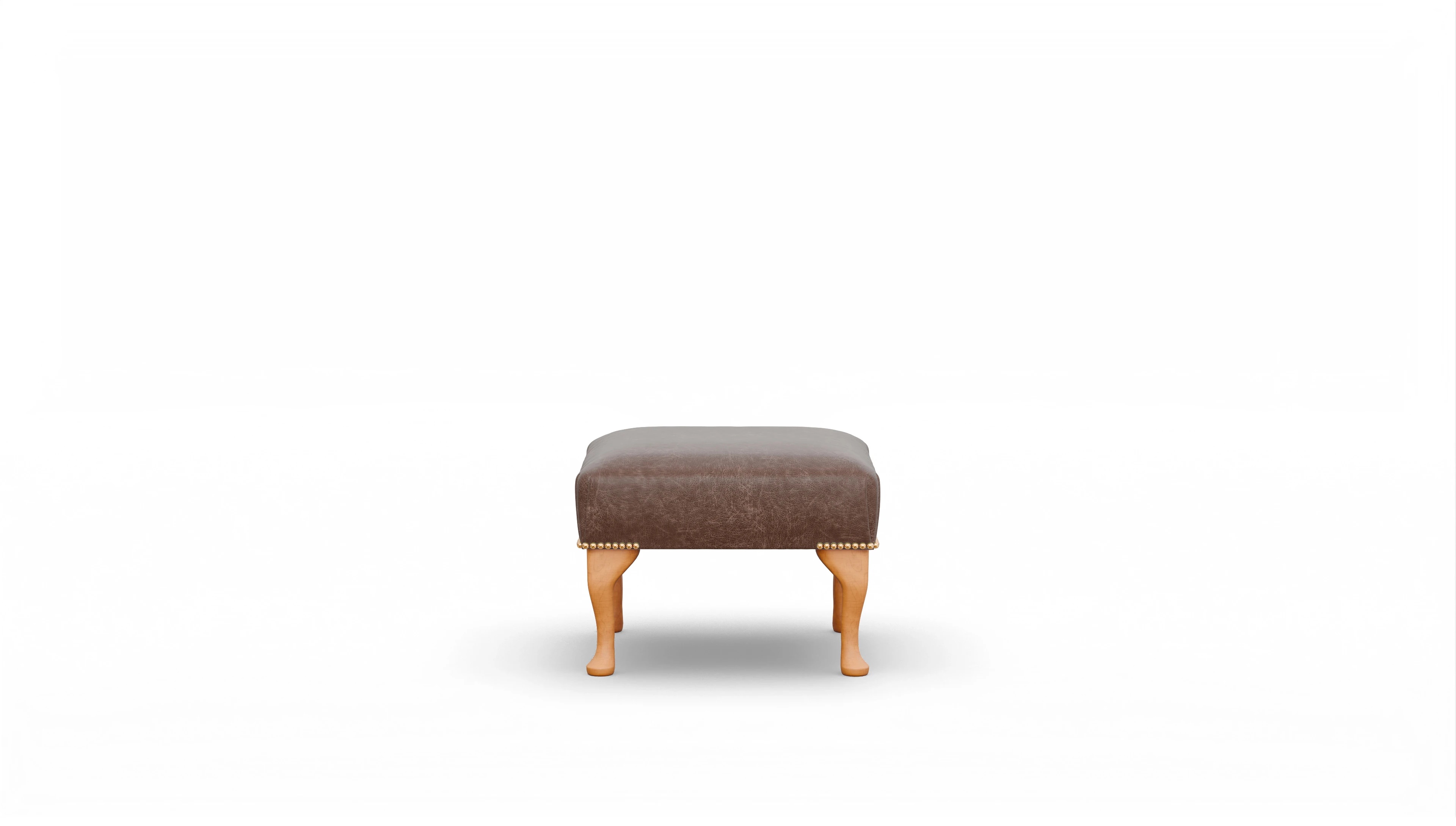 Ansicht des Produktes Webster Hocker in Leder braun