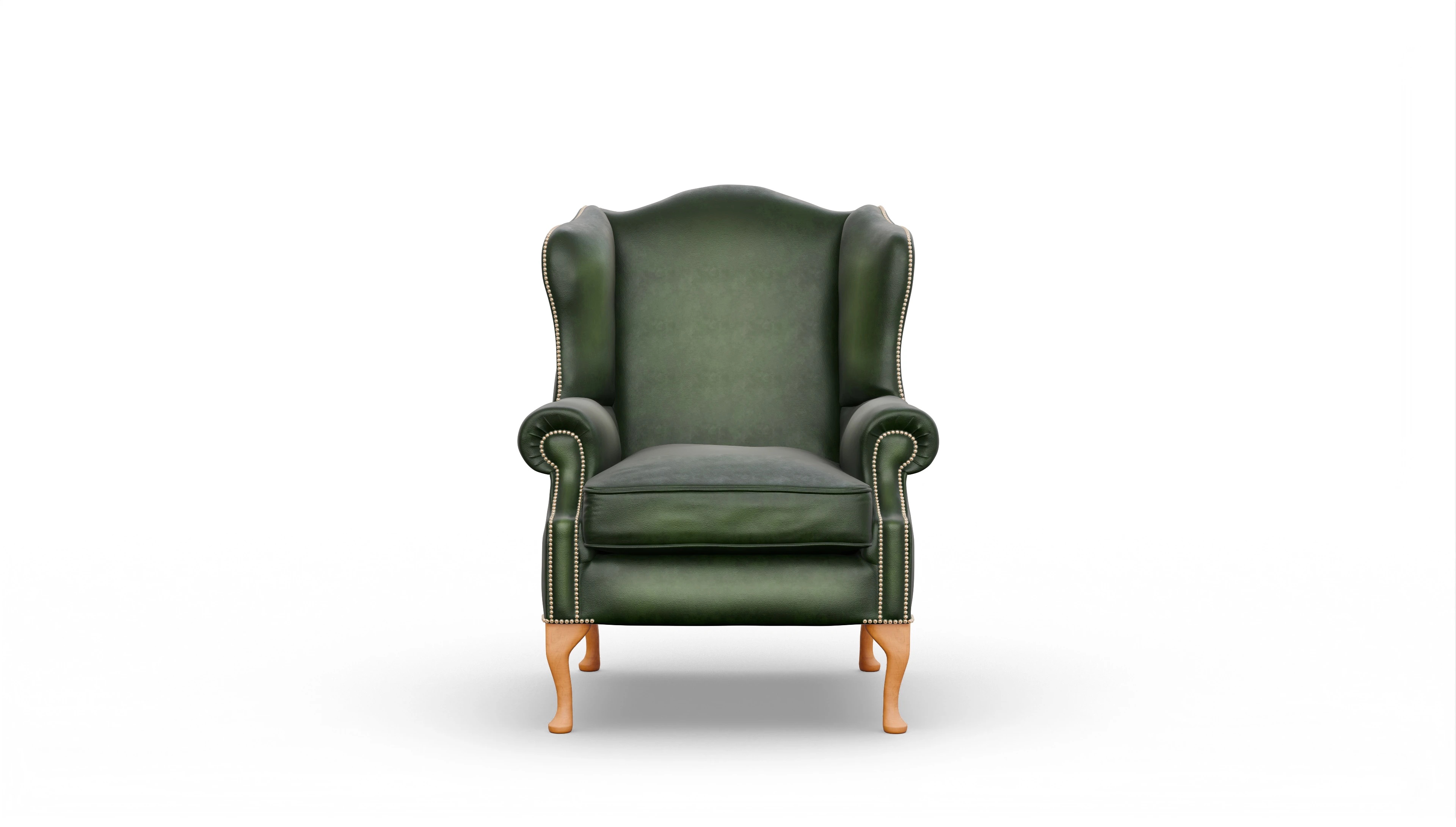 Ohrensessel Heywood Ansicht des Produktes Heywood Sessel in Leder grün