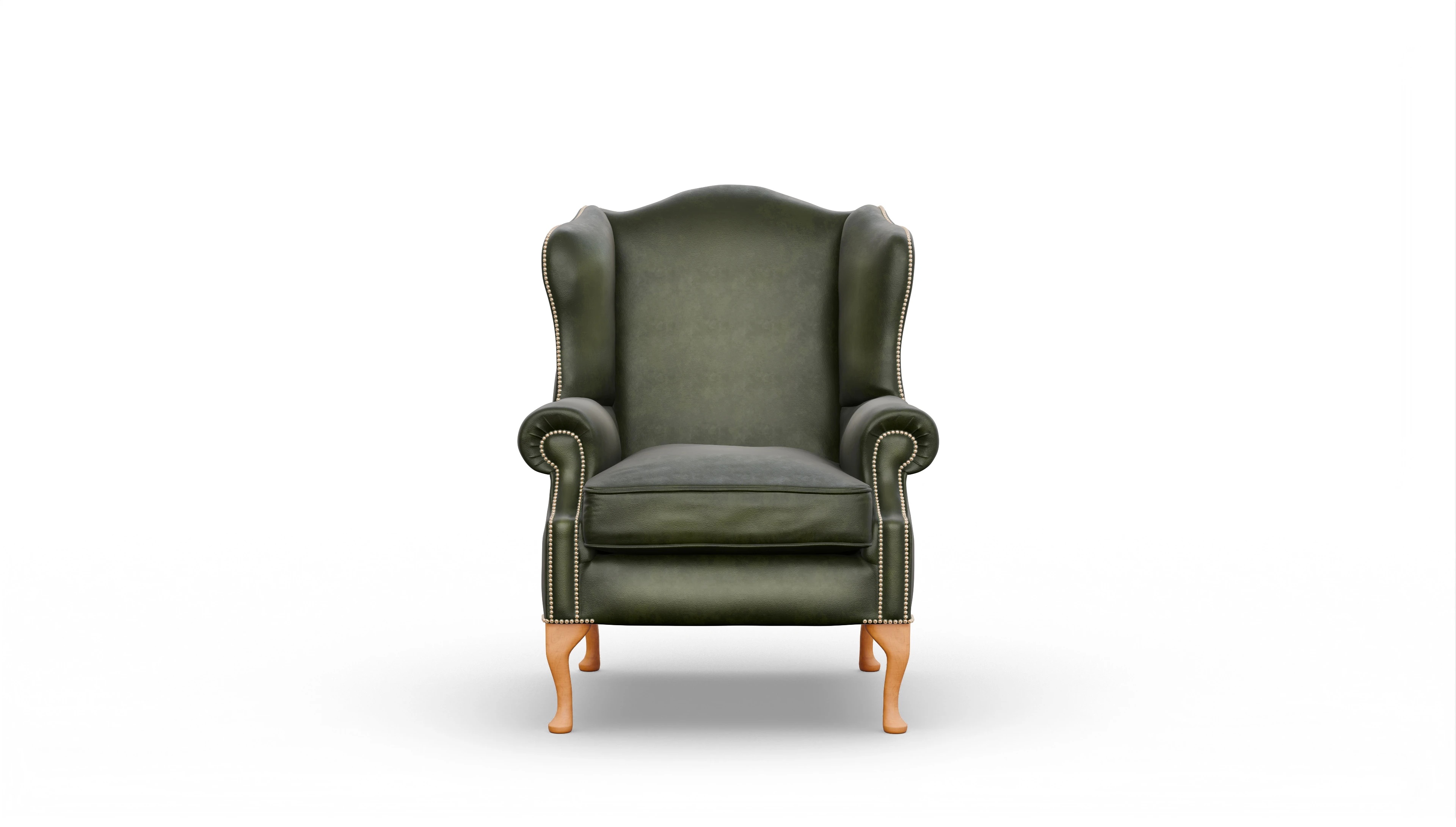 Ohrensessel Heywood Ansicht des Produktes Heywood Sessel in Leder grün