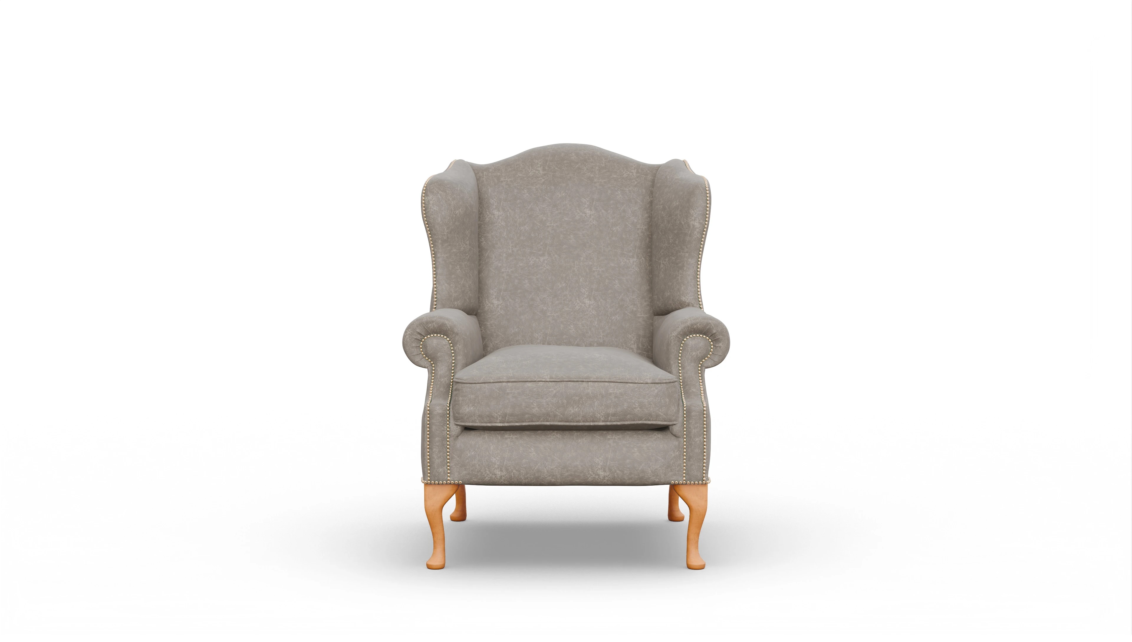 Ohrensessel Heywood Ansicht des Produktes Heywood Sessel in Leder grau
