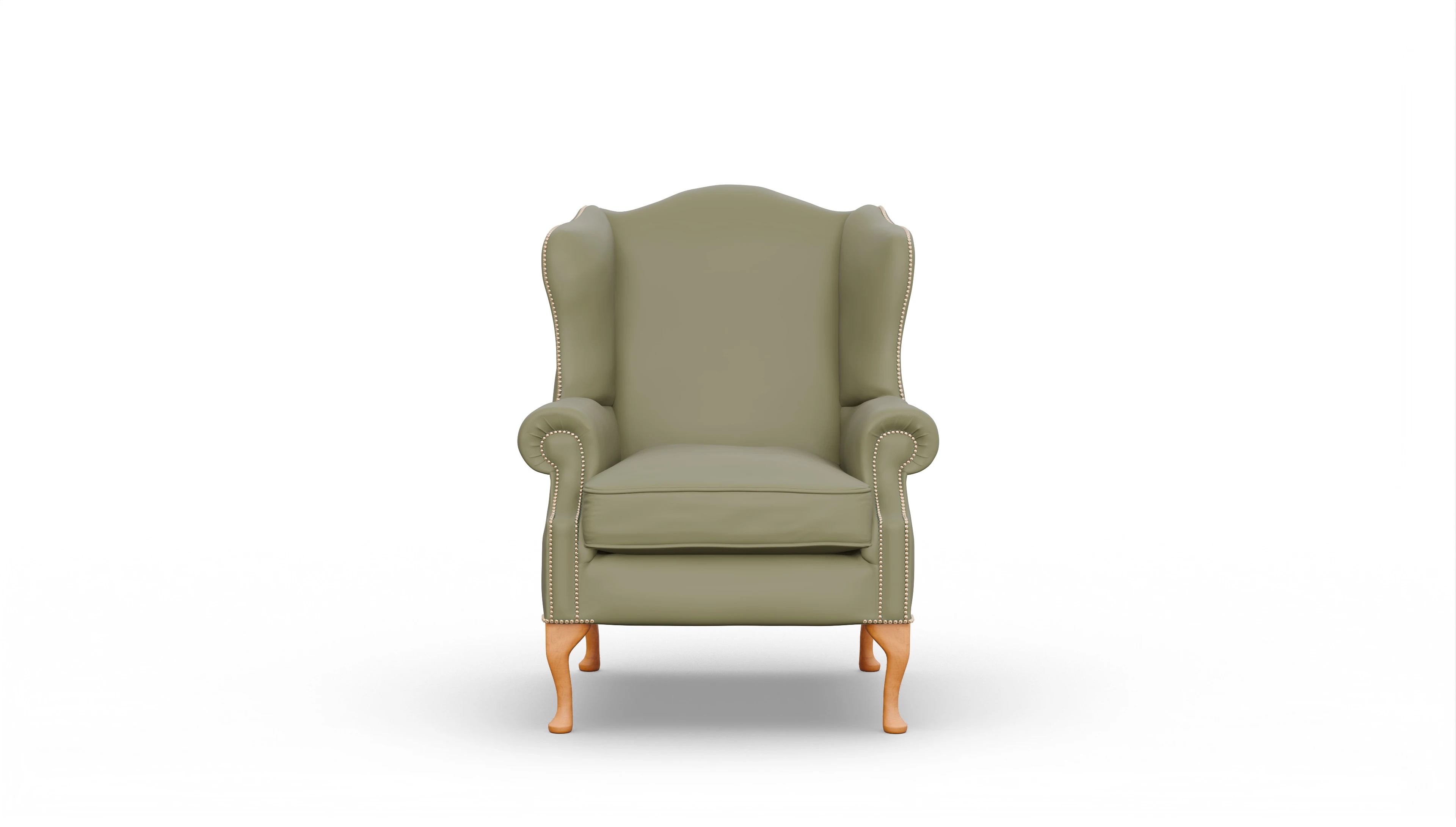 Ohrensessel Heywood Ansicht des Produktes Heywood Sessel in Leder grün