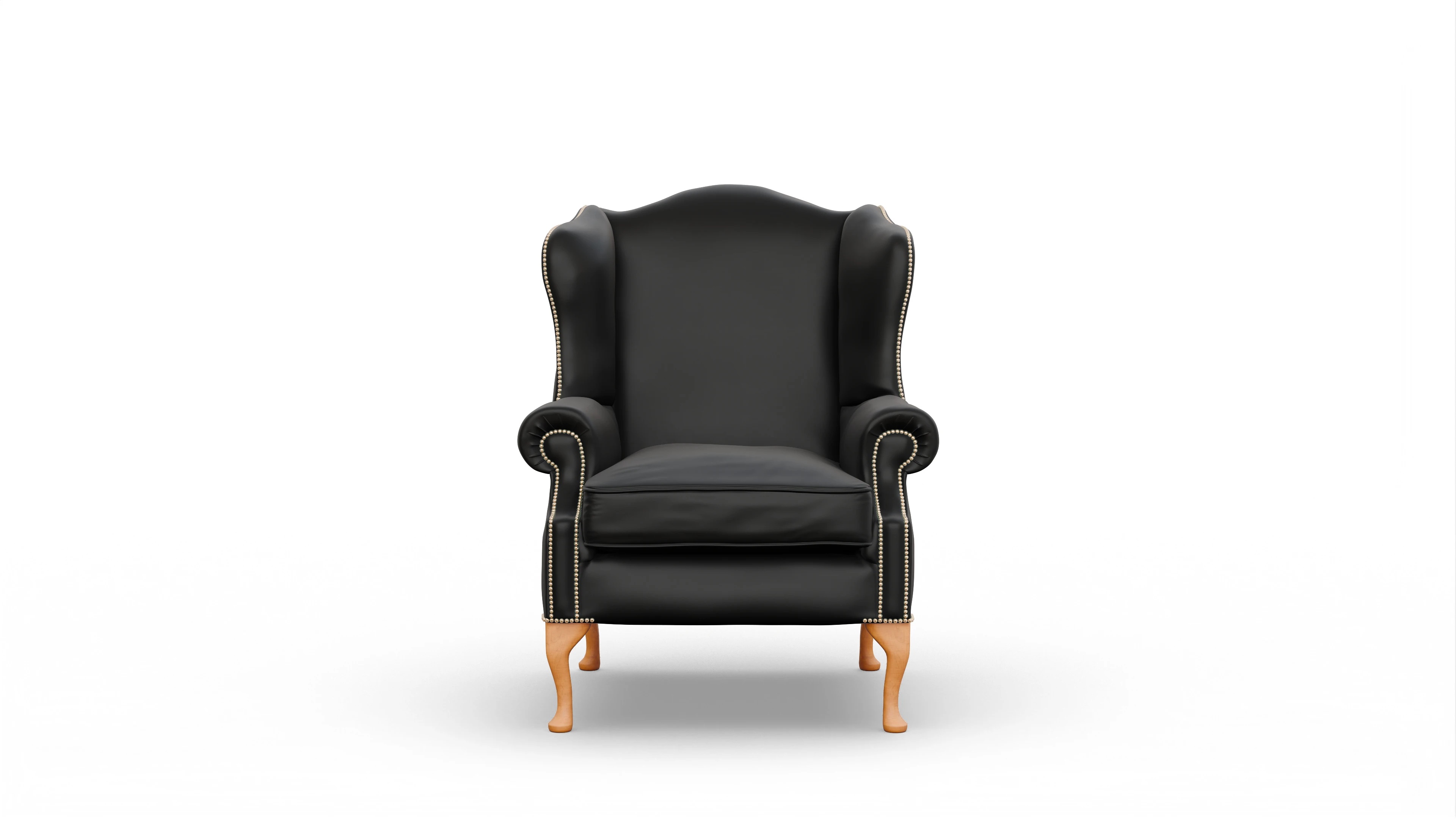 Ohrensessel Heywood Ansicht des Produktes Heywood Sessel in Leder schwarz