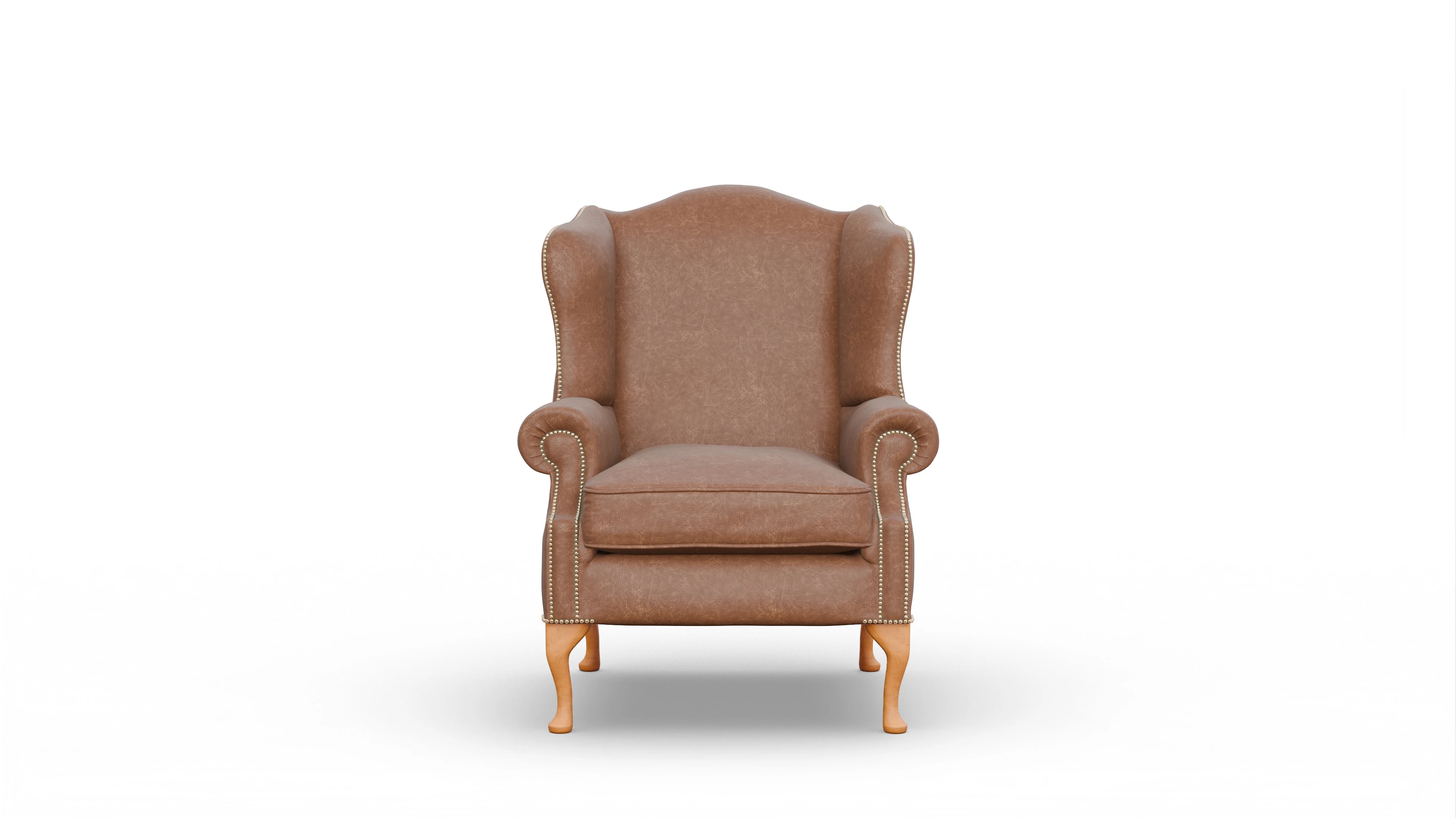 Ohrensessel Heywood Ansicht des Produktes Heywood Sessel in Leder braun