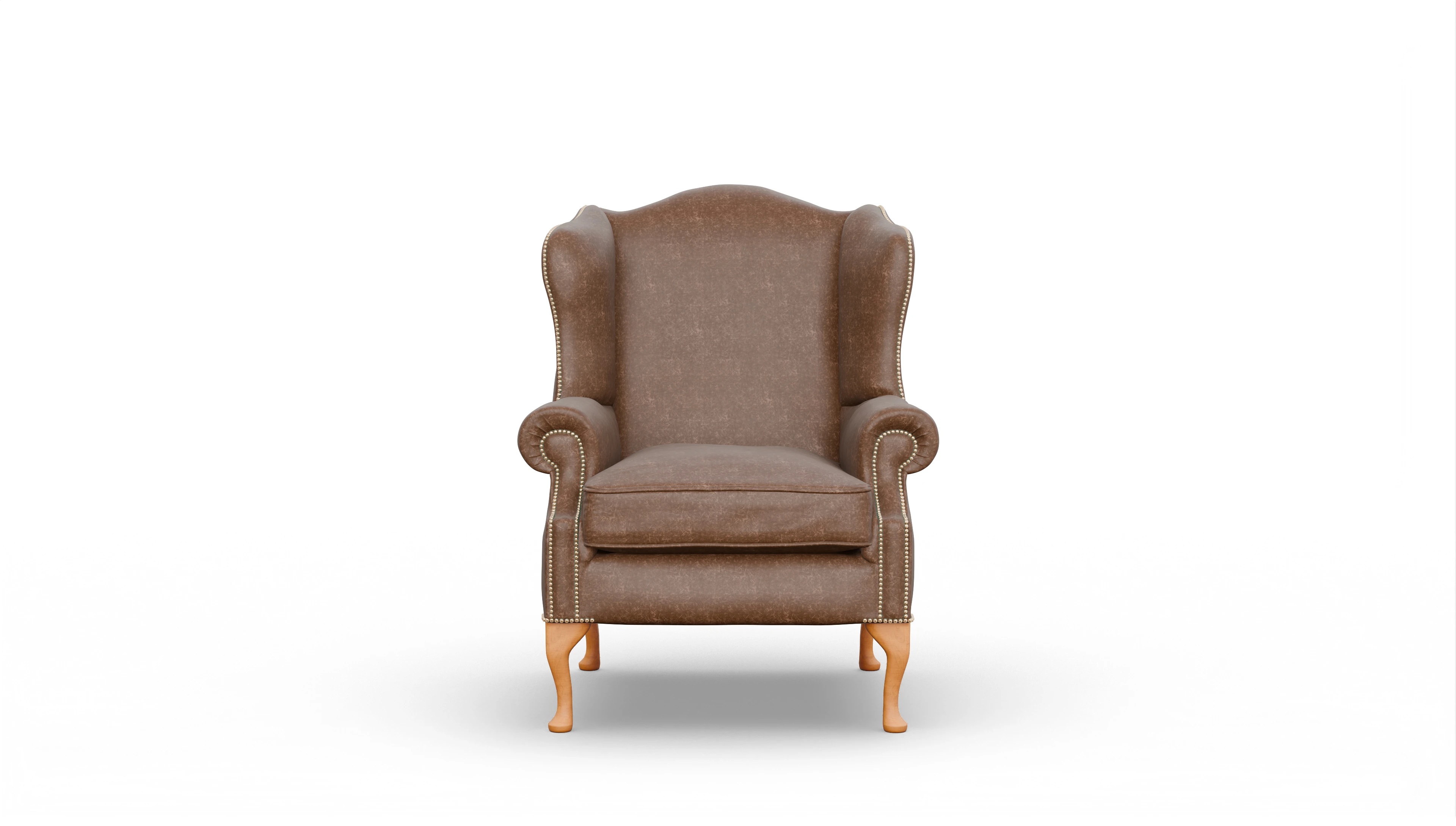 Ohrensessel Heywood Ansicht des Produktes Heywood Sessel in Leder braun