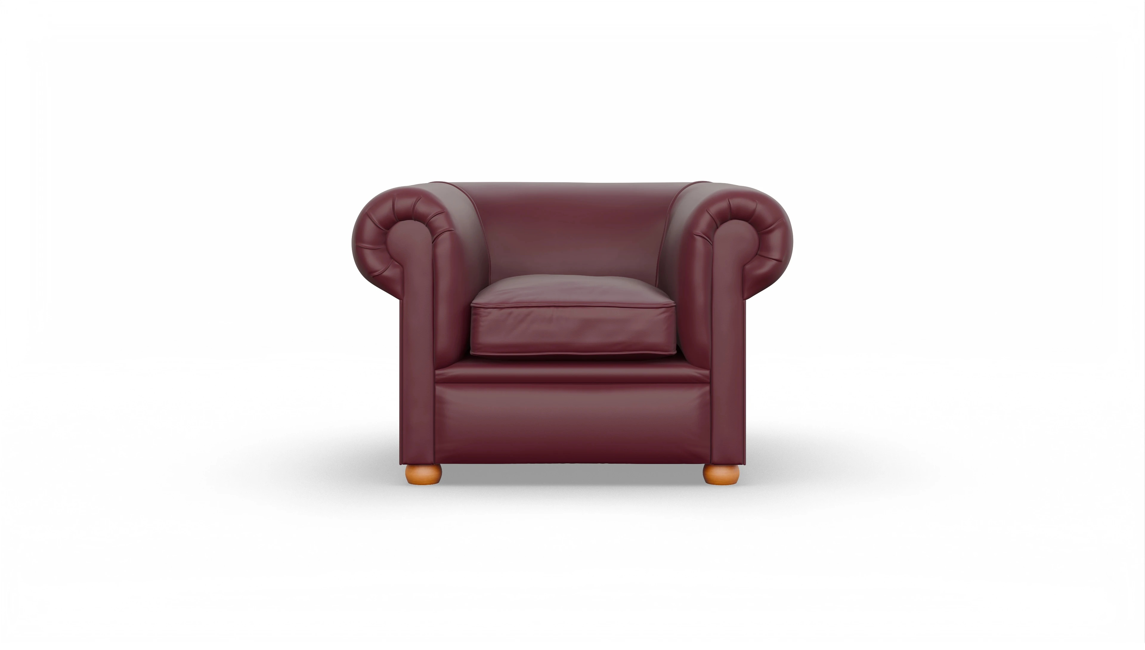 Clubsessel Brendon Ansicht des Produktes Brendon Sessel in Leder rot