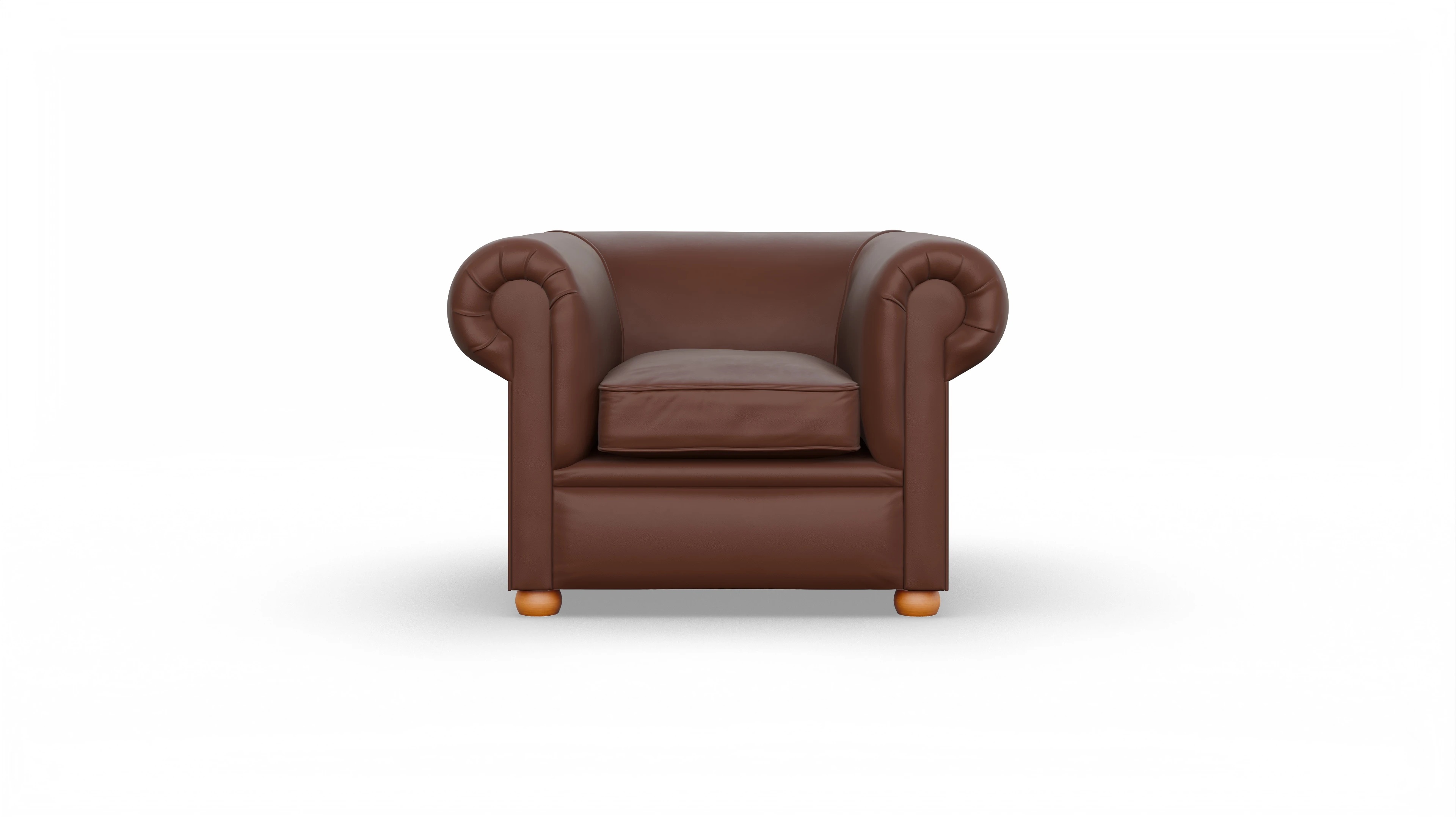 Clubsessel Brendon Ansicht des Produktes Brendon Sessel in Leder braun