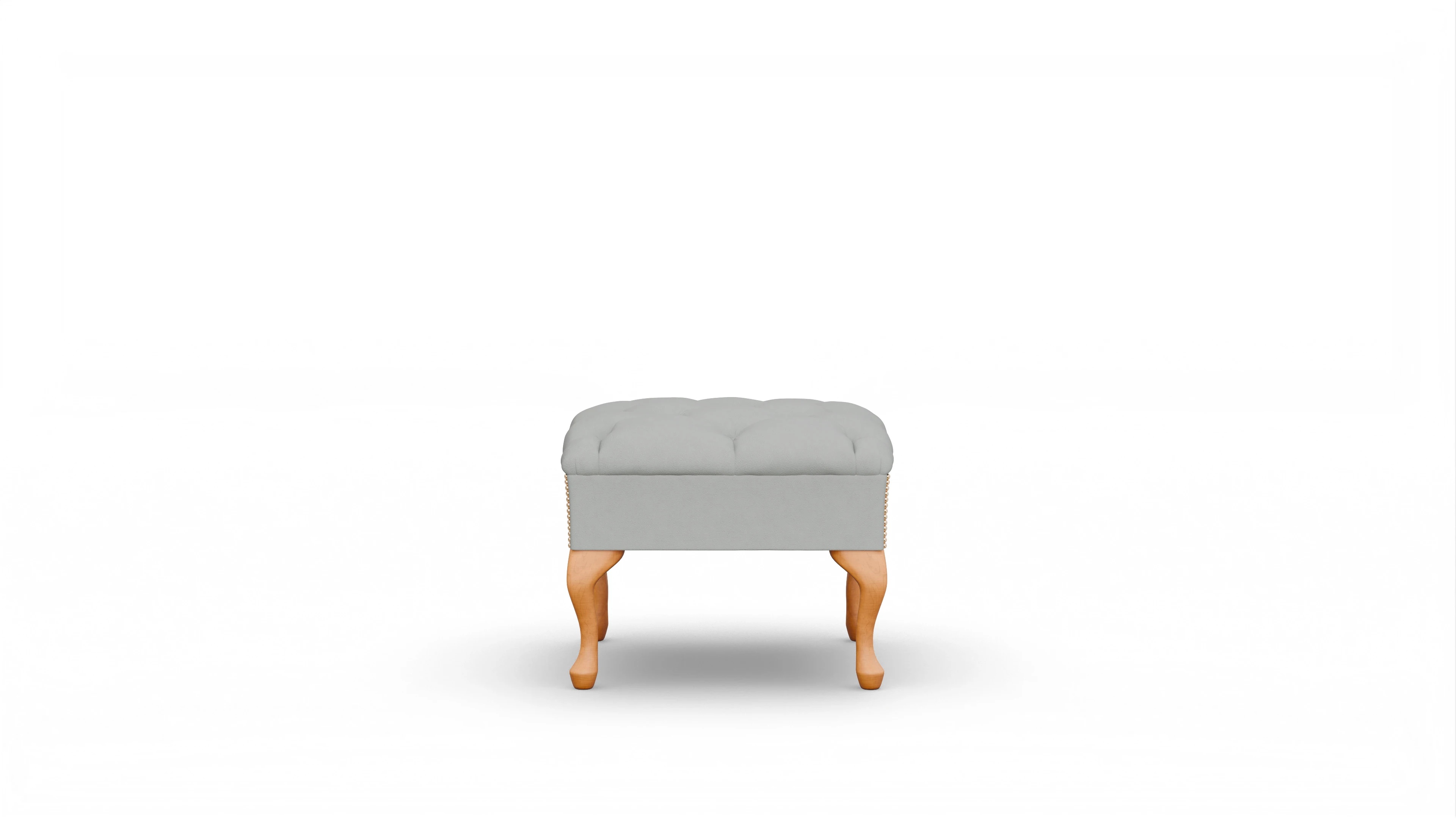 Hocker Yorkshire in Leder Ansicht des Produktes Yorkshire Hocker in Leder grau