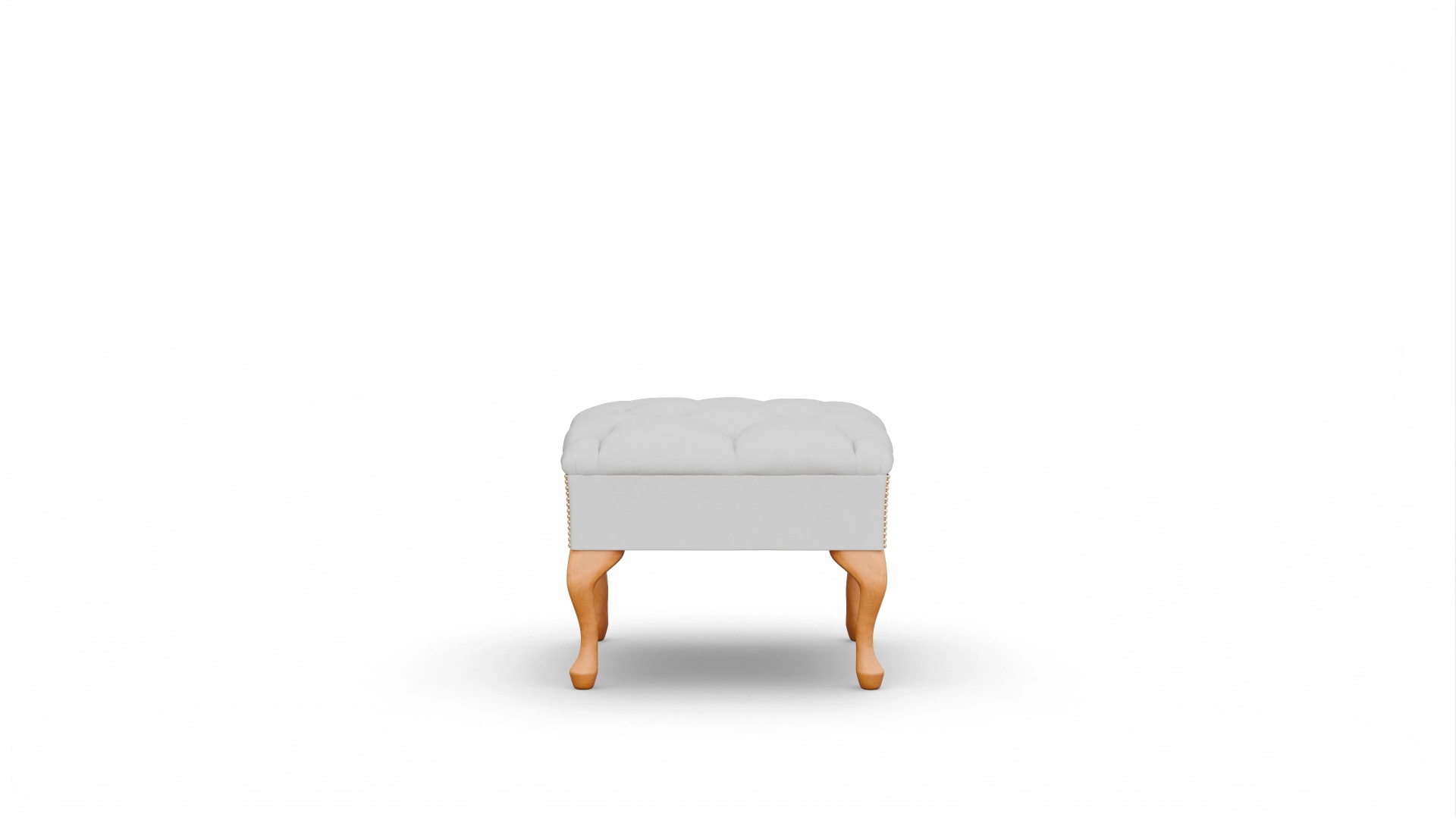 Hocker Yorkshire in Leder Ansicht des Produktes Yorkshire Hocker in Leder weiß