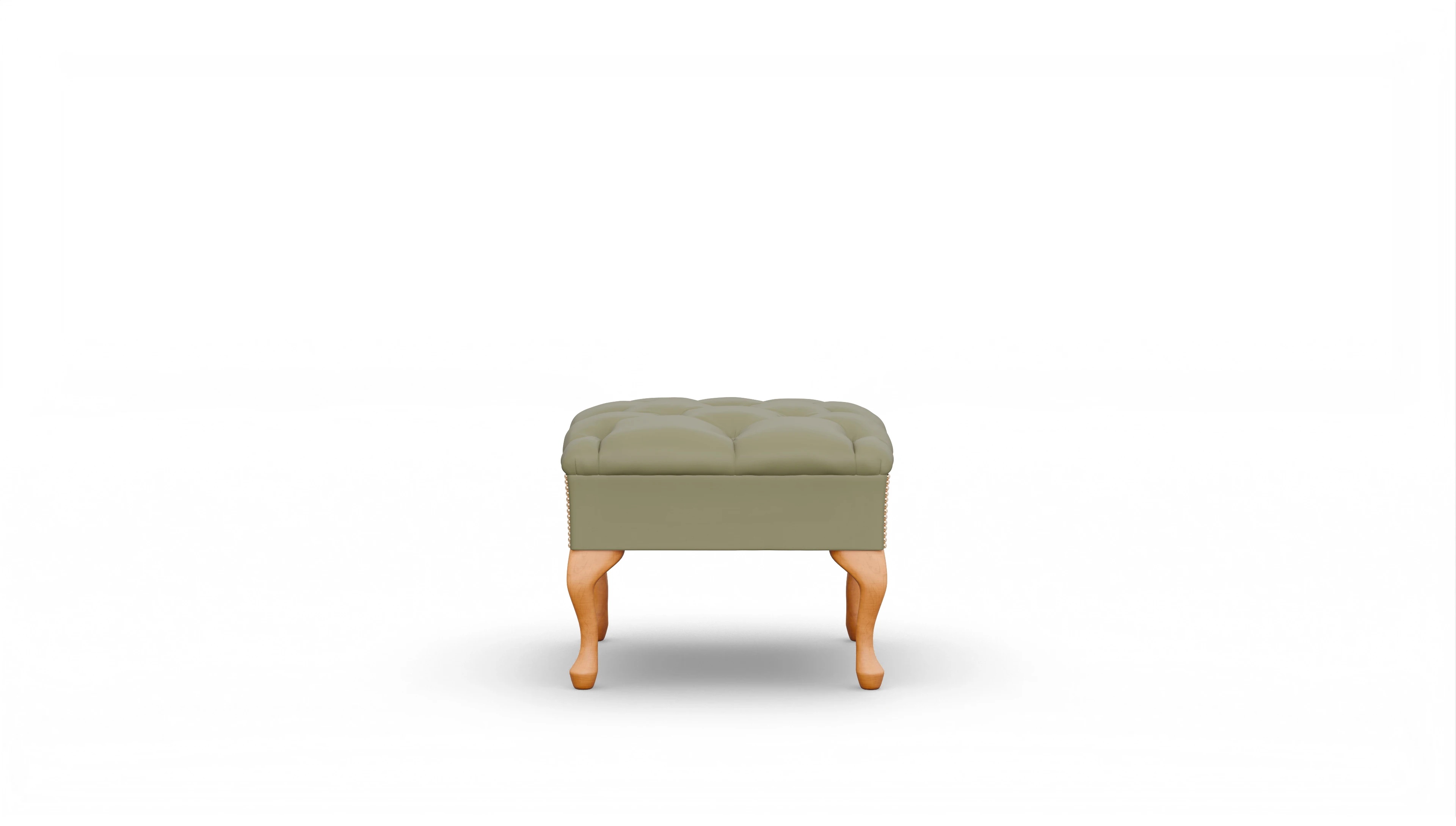 Hocker Yorkshire in Leder Ansicht des Produktes Yorkshire Hocker in Leder grün