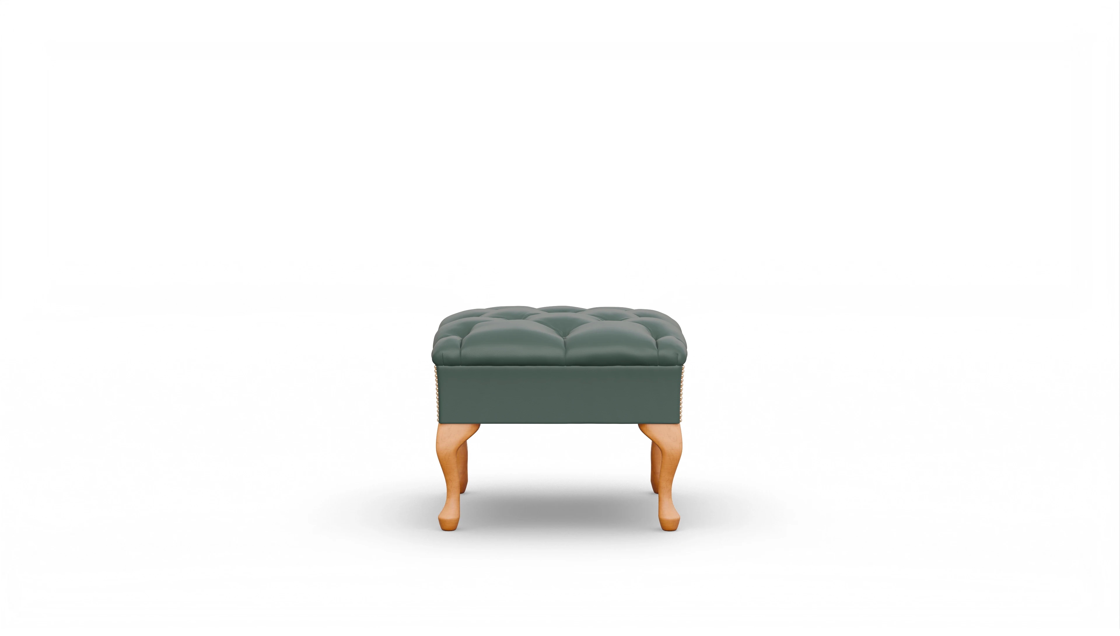 Hocker Yorkshire in Leder Ansicht des Produktes Yorkshire Hocker in Leder grün