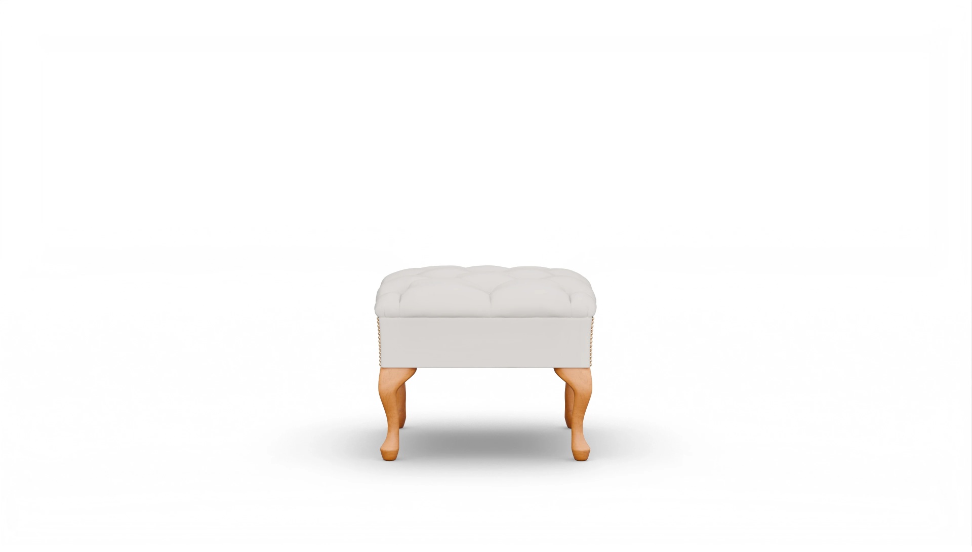 Hocker Yorkshire in Leder Ansicht des Produktes Yorkshire Hocker in Leder weiß