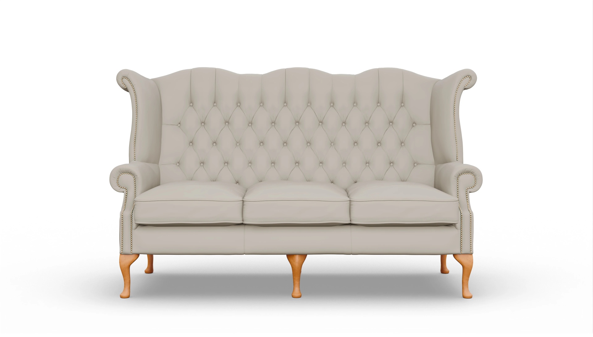 Chesterfield Sofa Crawford Ansicht des Produktes Crawford 3-Sitzer in Leder weiß