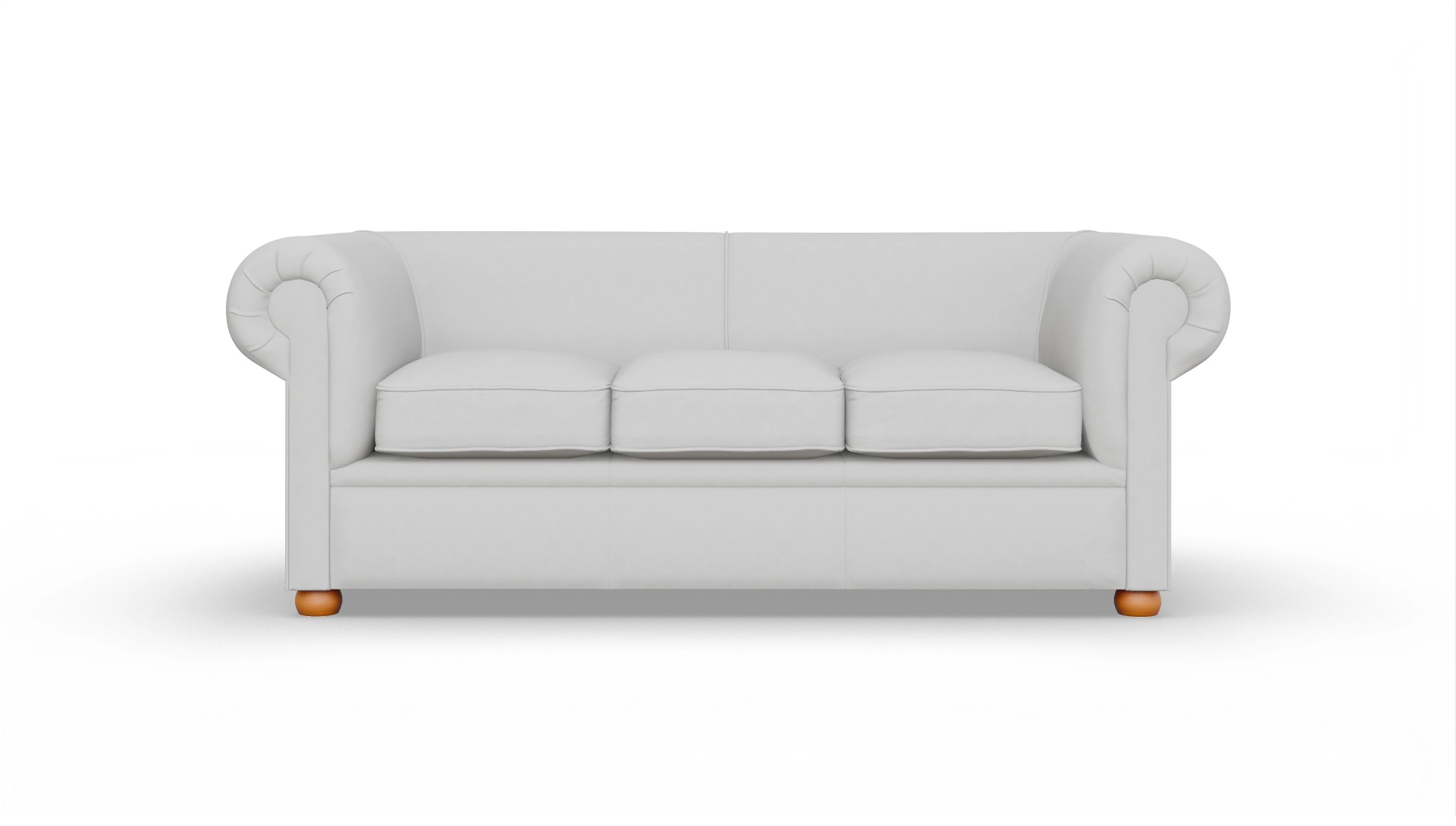 Chesterfield Couch Brendon Ansicht des Produktes Brendon 3-Sitzer in Leder weiß