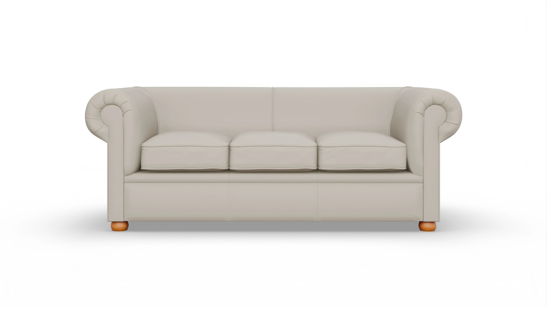 Chesterfield Couch Brendon Ansicht des Produktes Brendon 3-Sitzer in Leder weiß