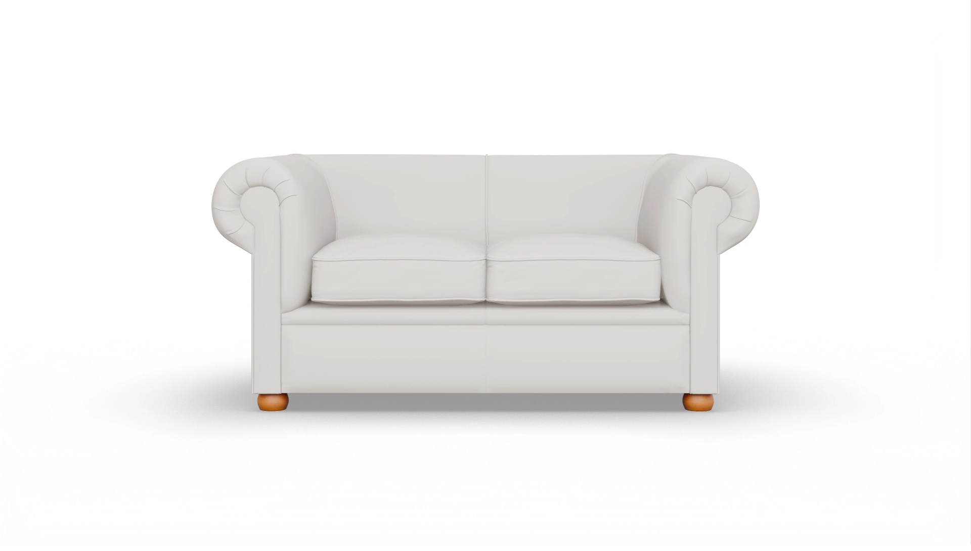 Chesterfield Couch Brendon Ansicht des Produktes Brendon 2-Sitzer in Leder weiß